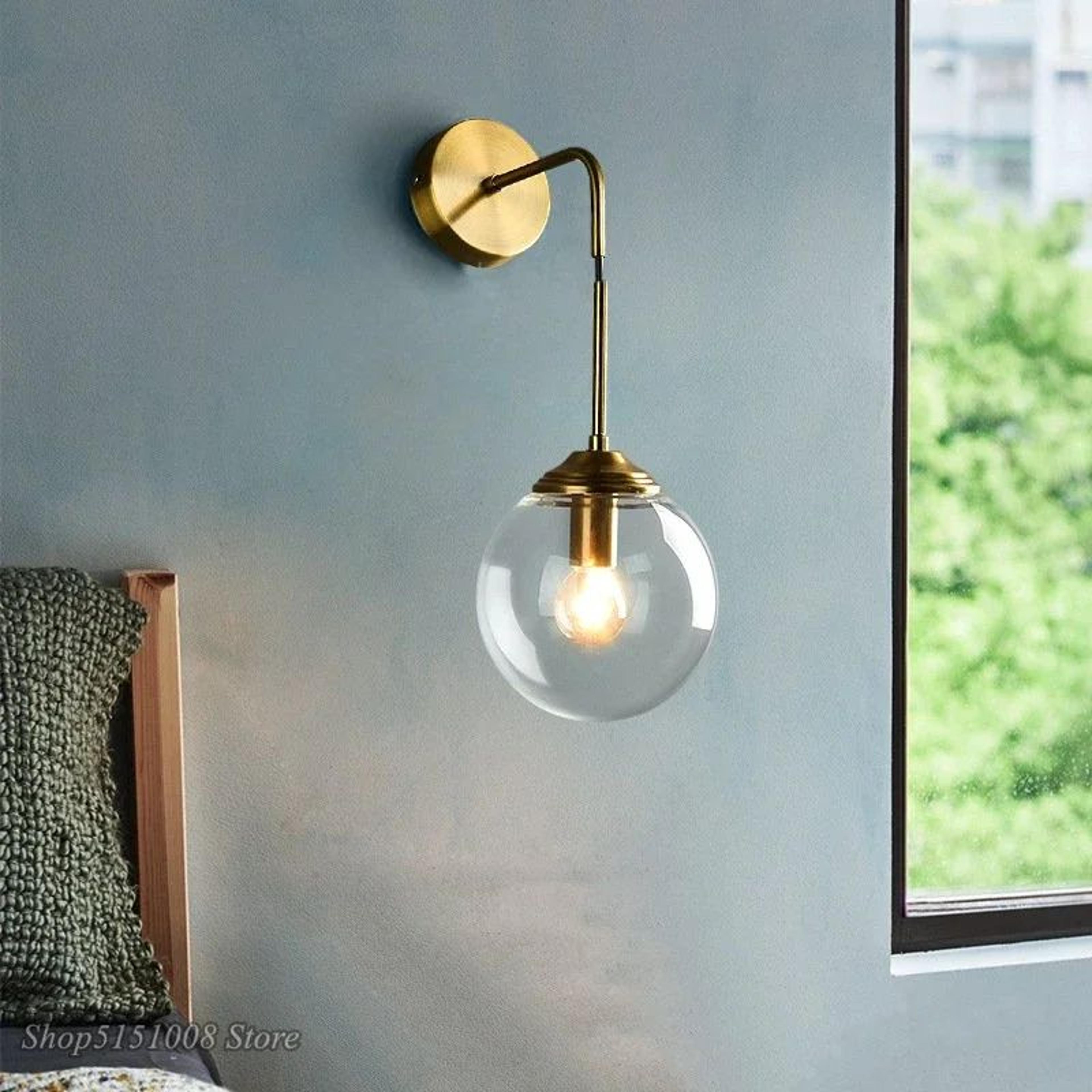 nordic vintage glass globe wall sconce