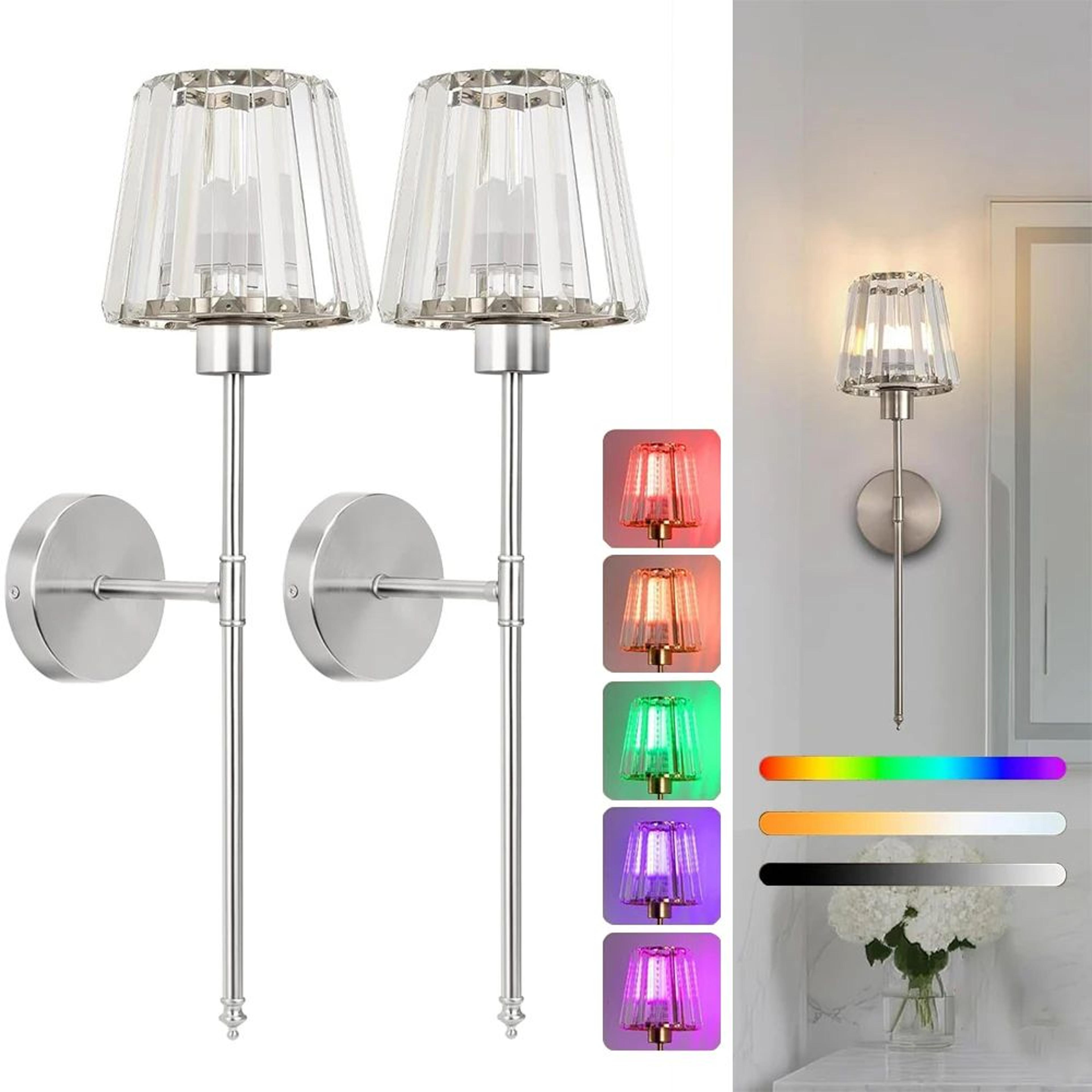 wireless rechargeable crystal wall sconce