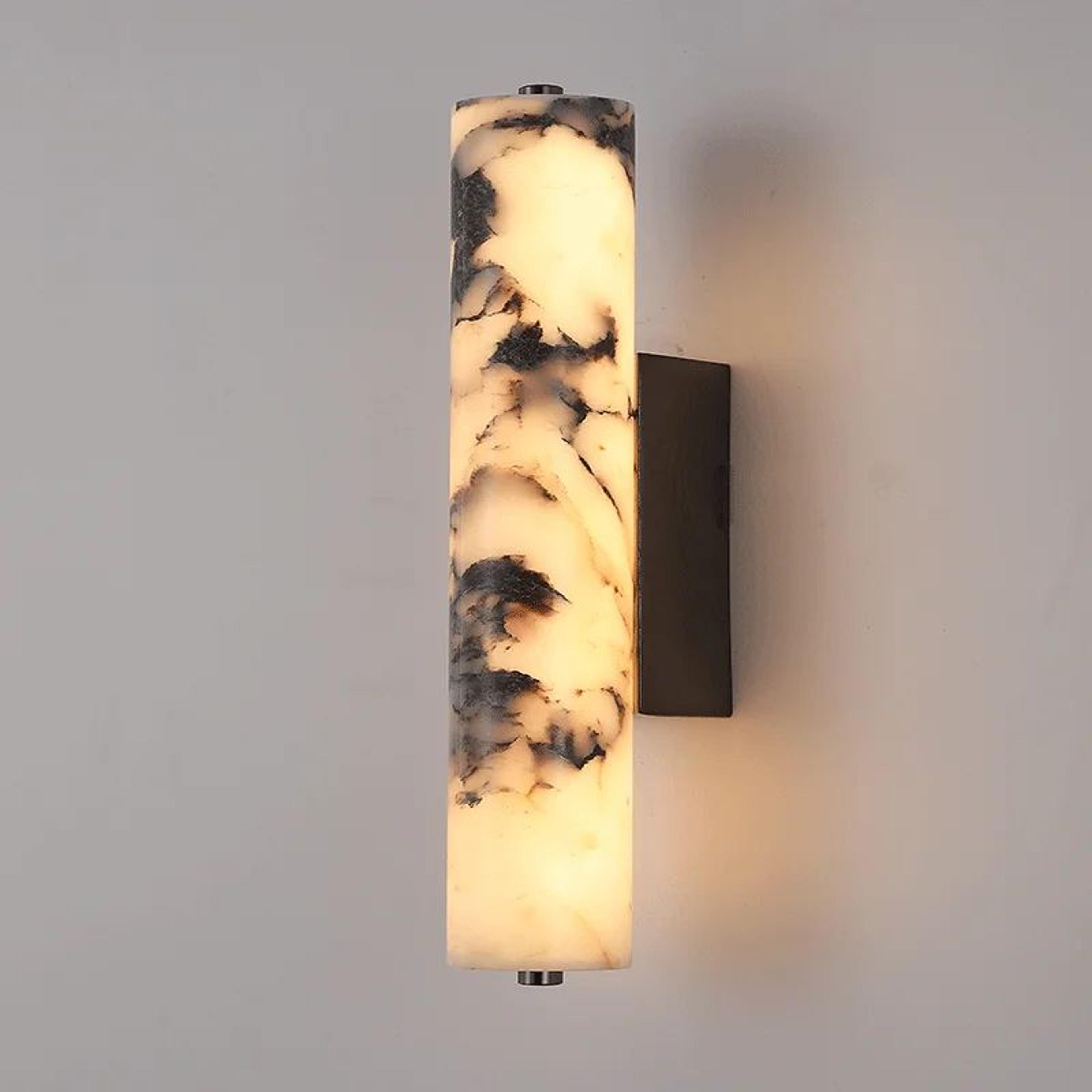 lunara black marble wall sconce