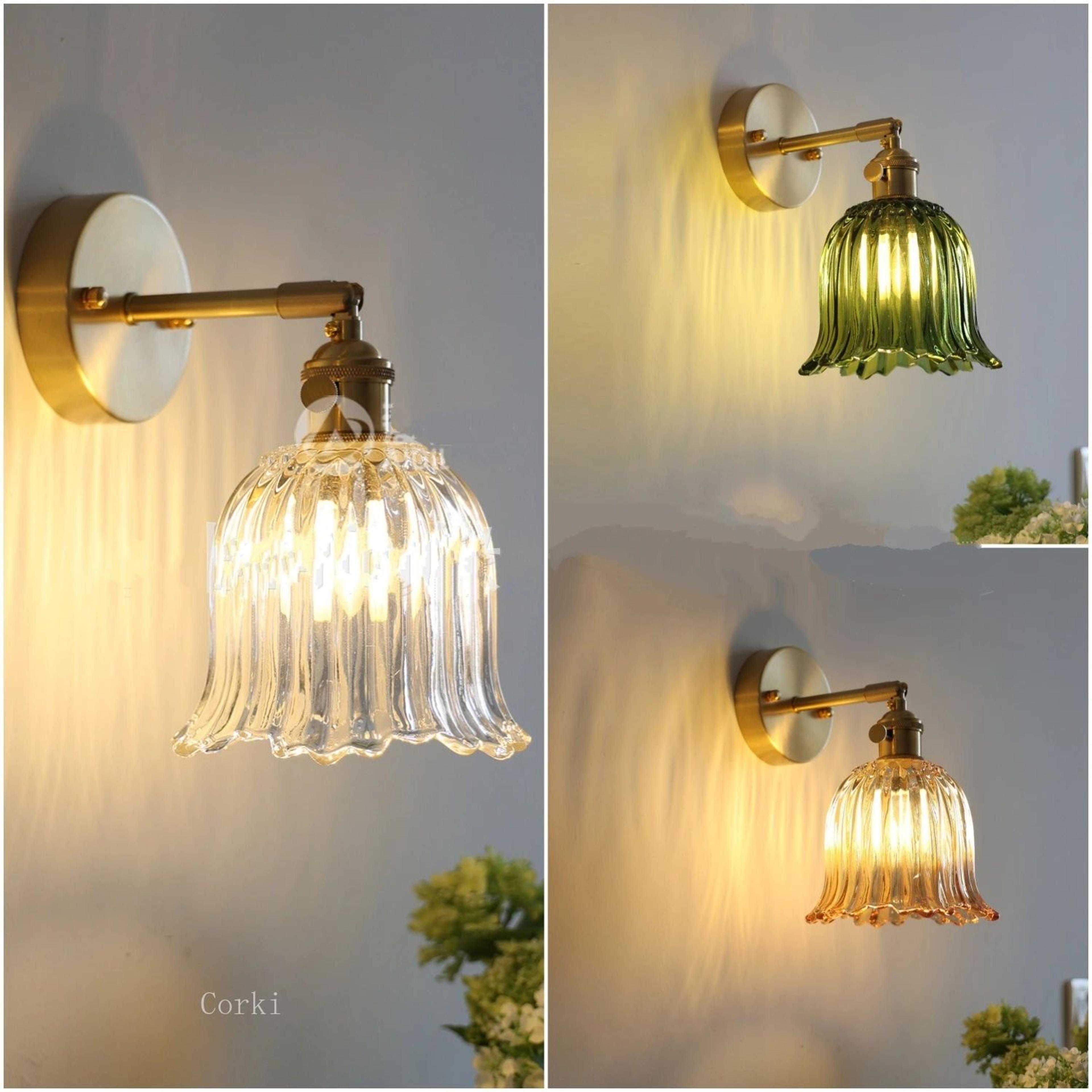florielle vintage floral glass wall lamp