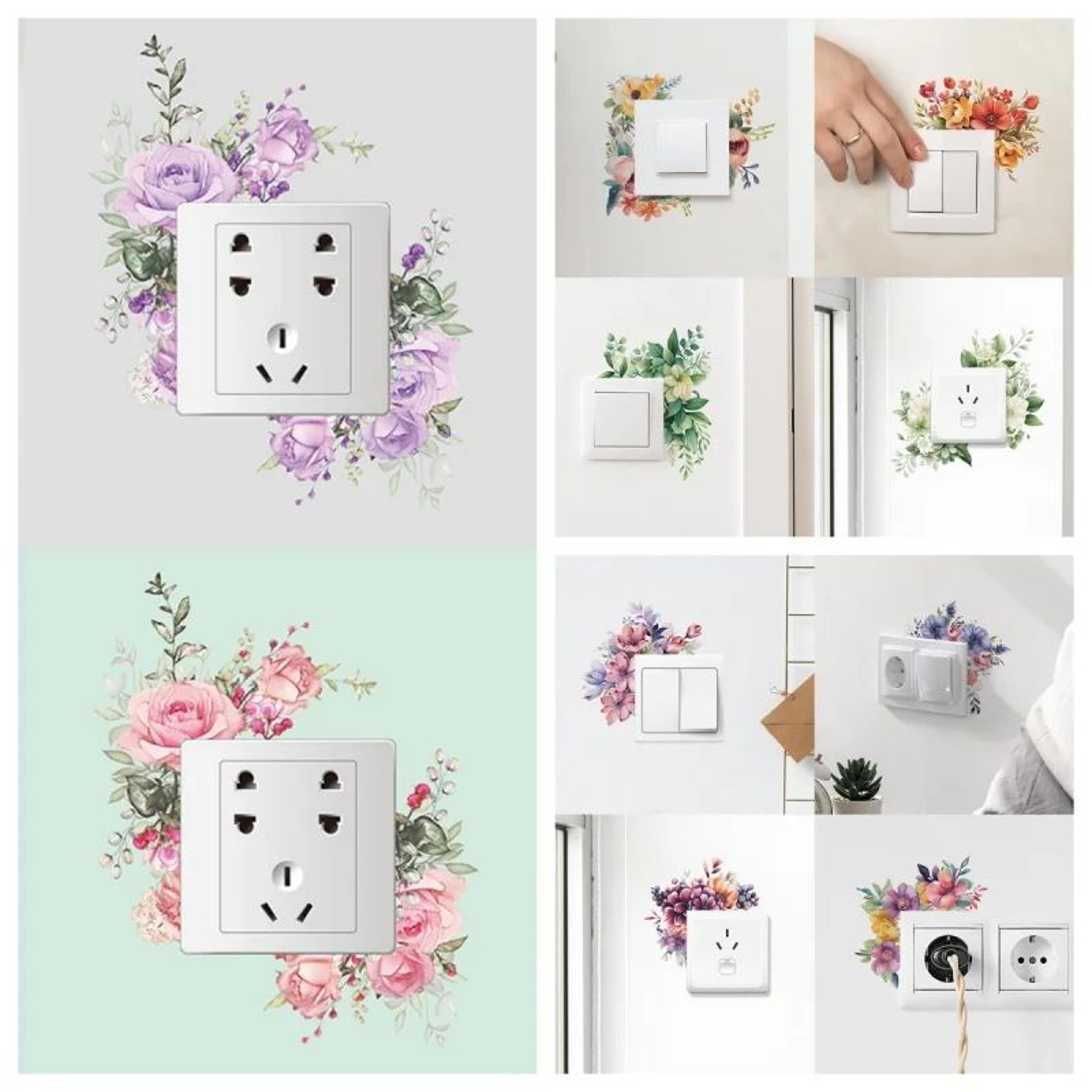 floralyn flower light switch wall decals