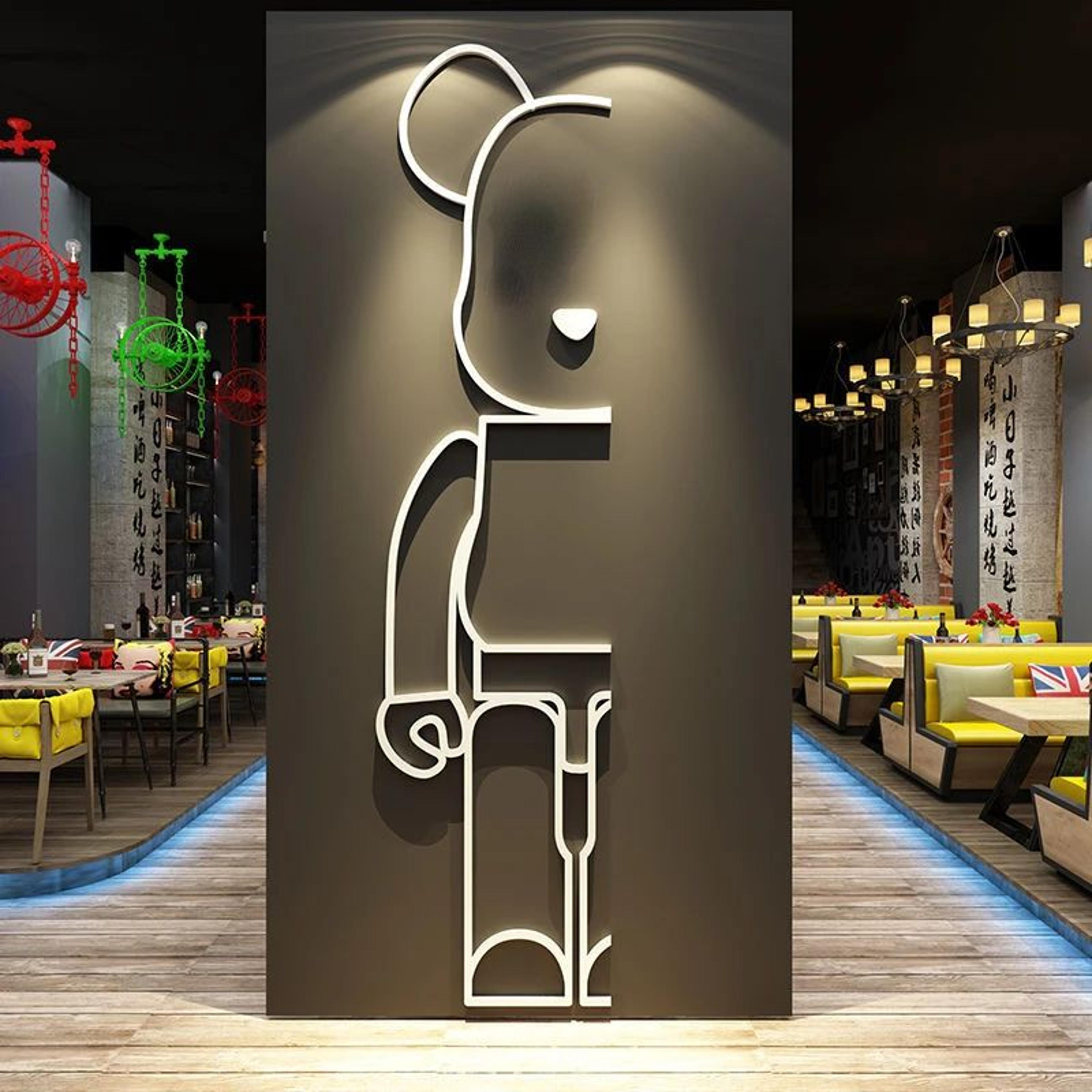bearlume 3d acrylic mirror bear wall decor