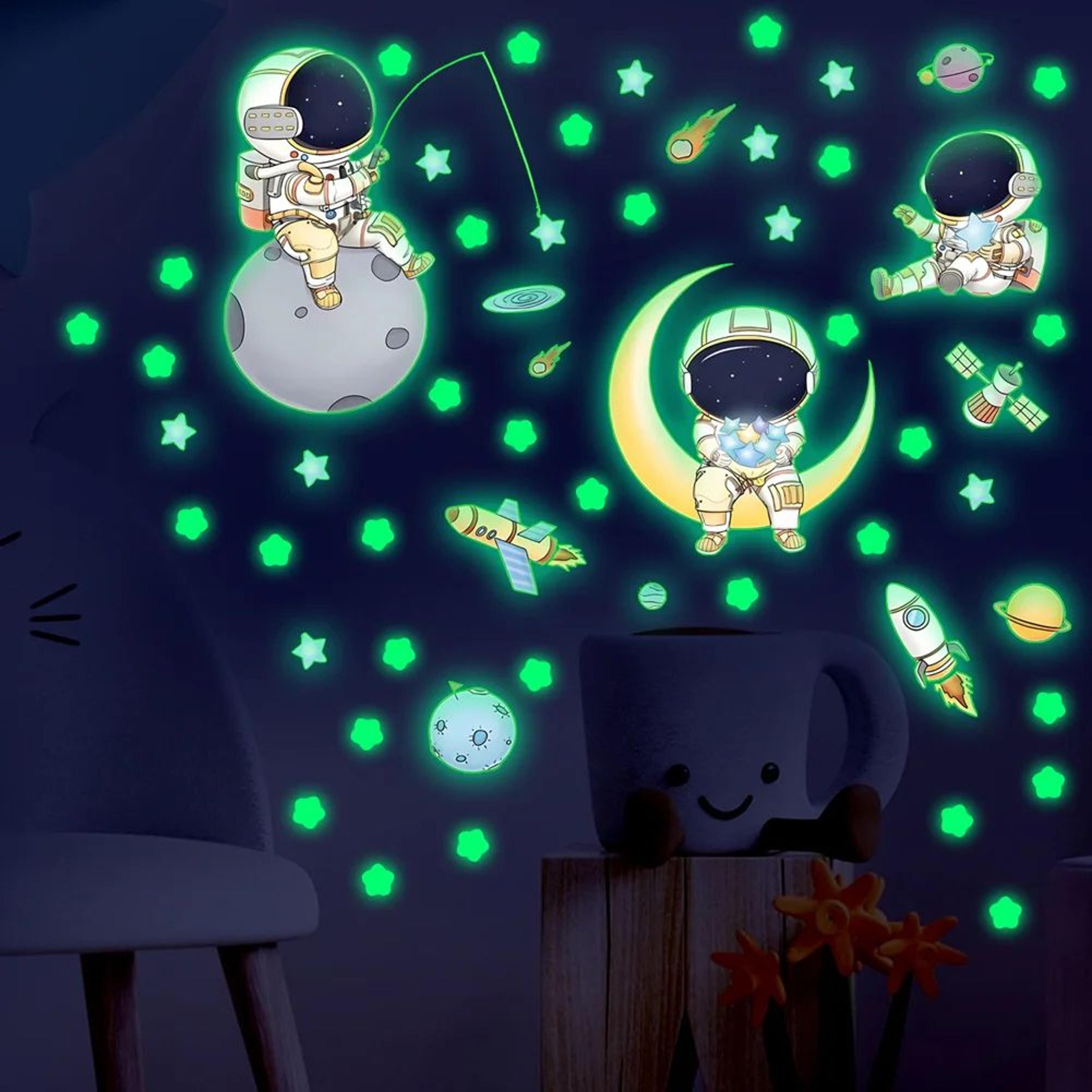 cosmoglow astronaut glow in the dark wall stickers