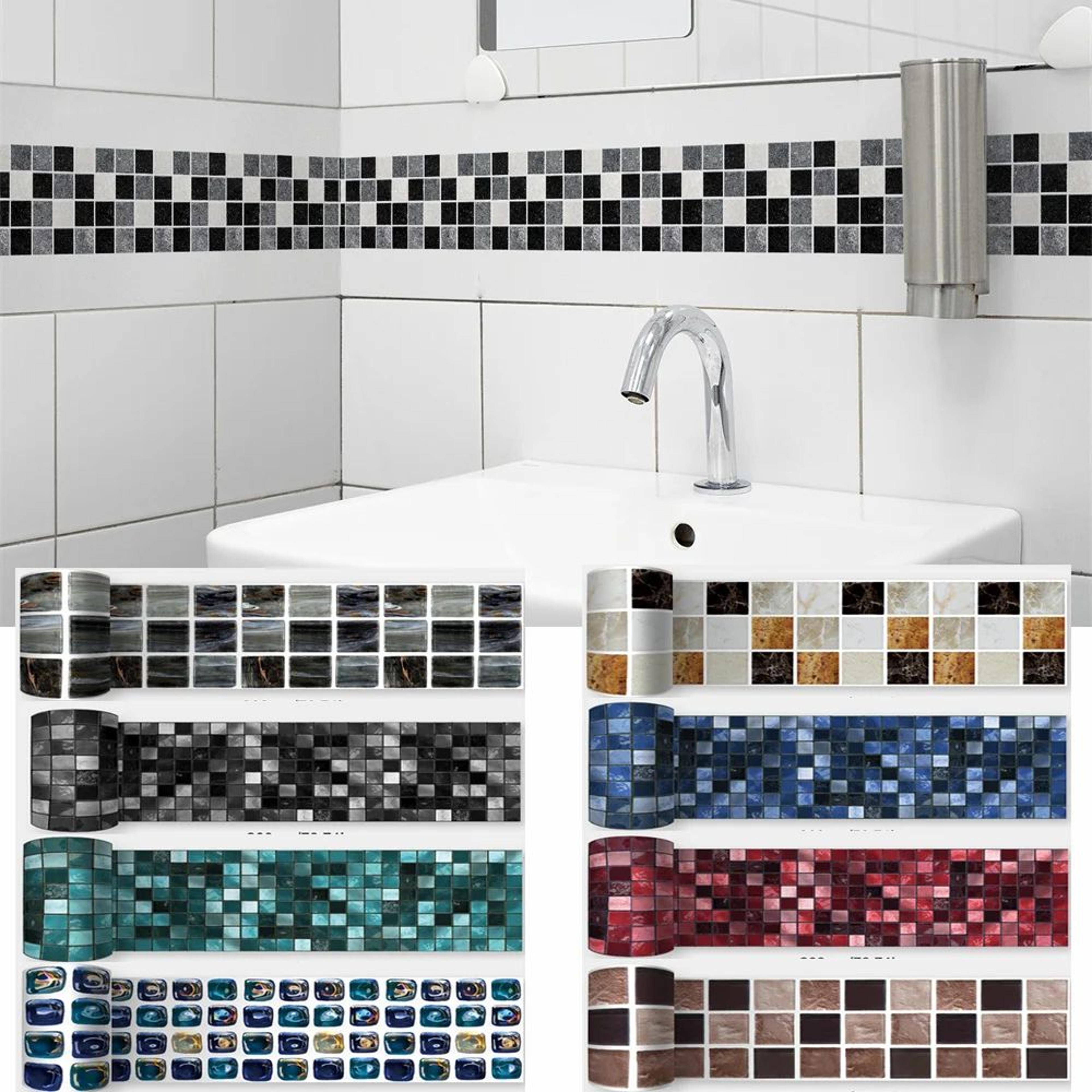 mosatrim waterproof mosaic peel and stick wall border