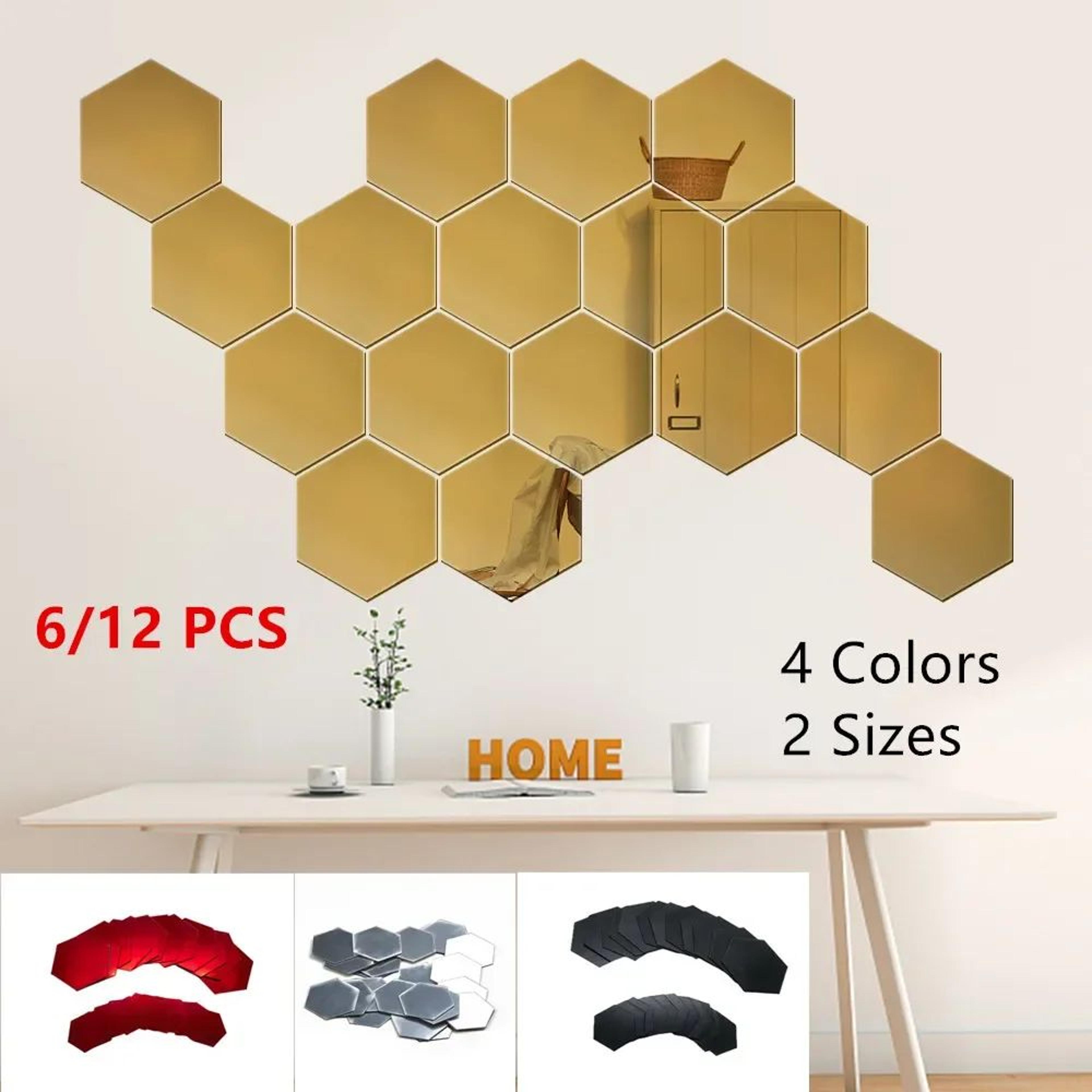 hexalume acrylic hexagon mirror wall stickers
