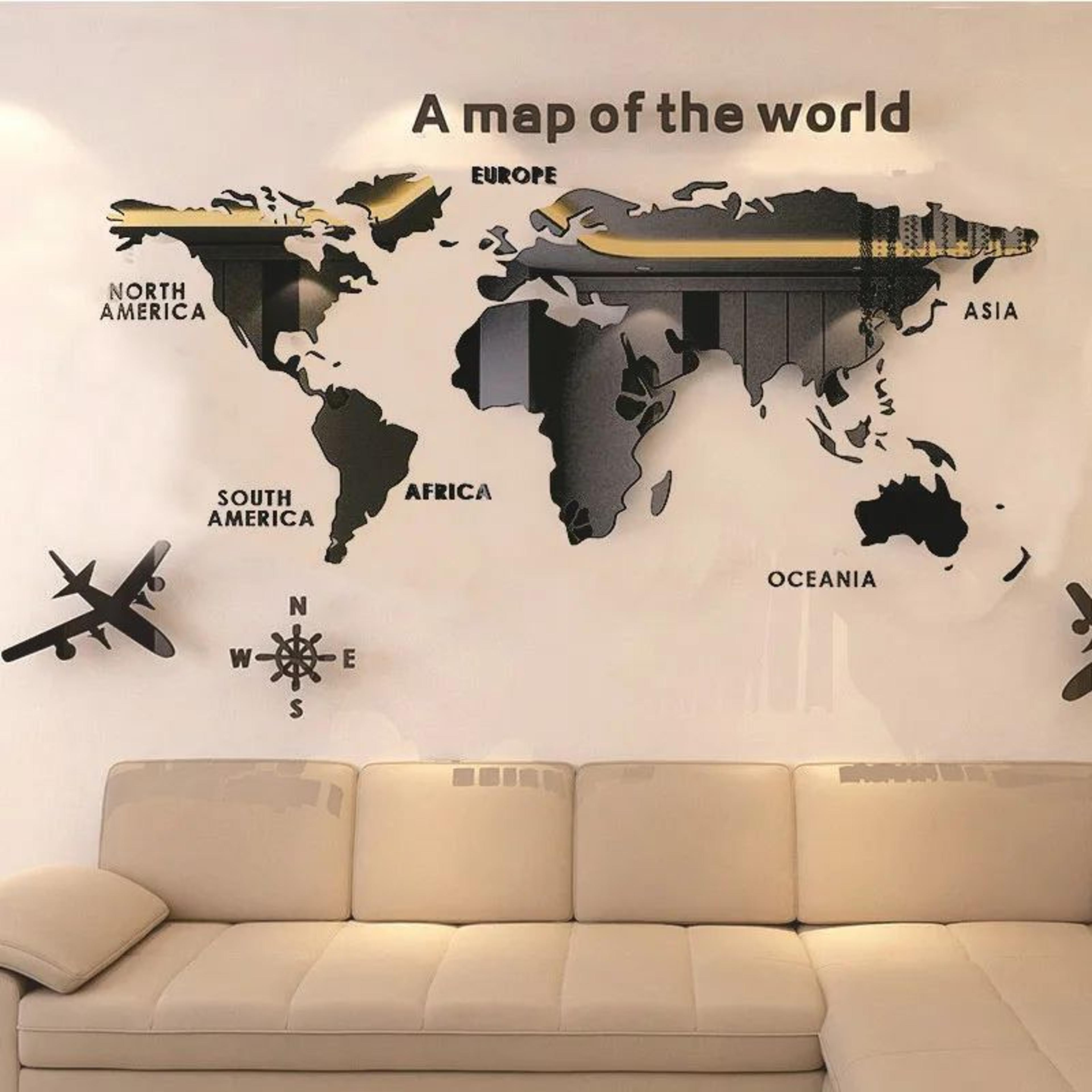 atlasreflect 3d acrylic world map wall decor