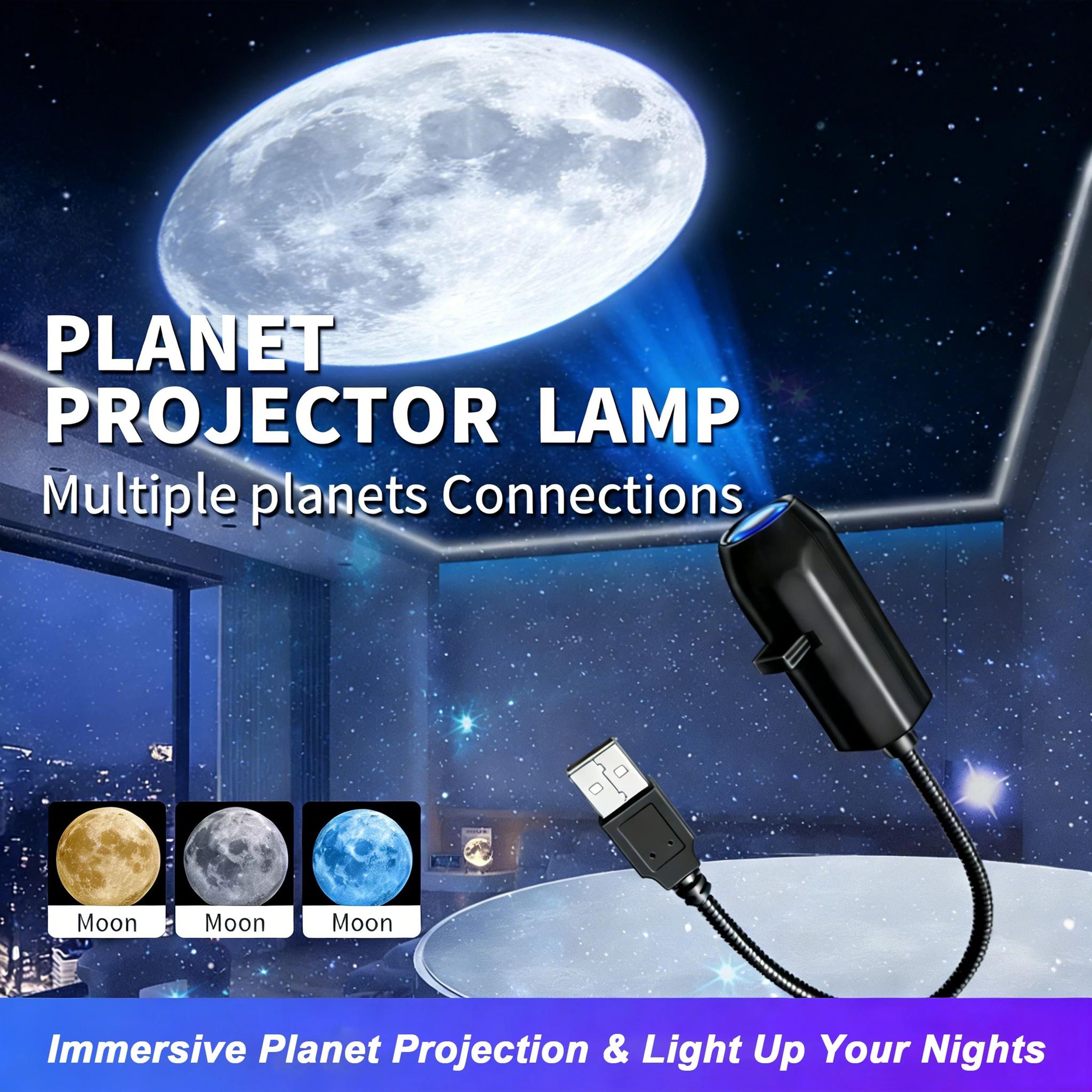 cosmora moon earth planet projector night light