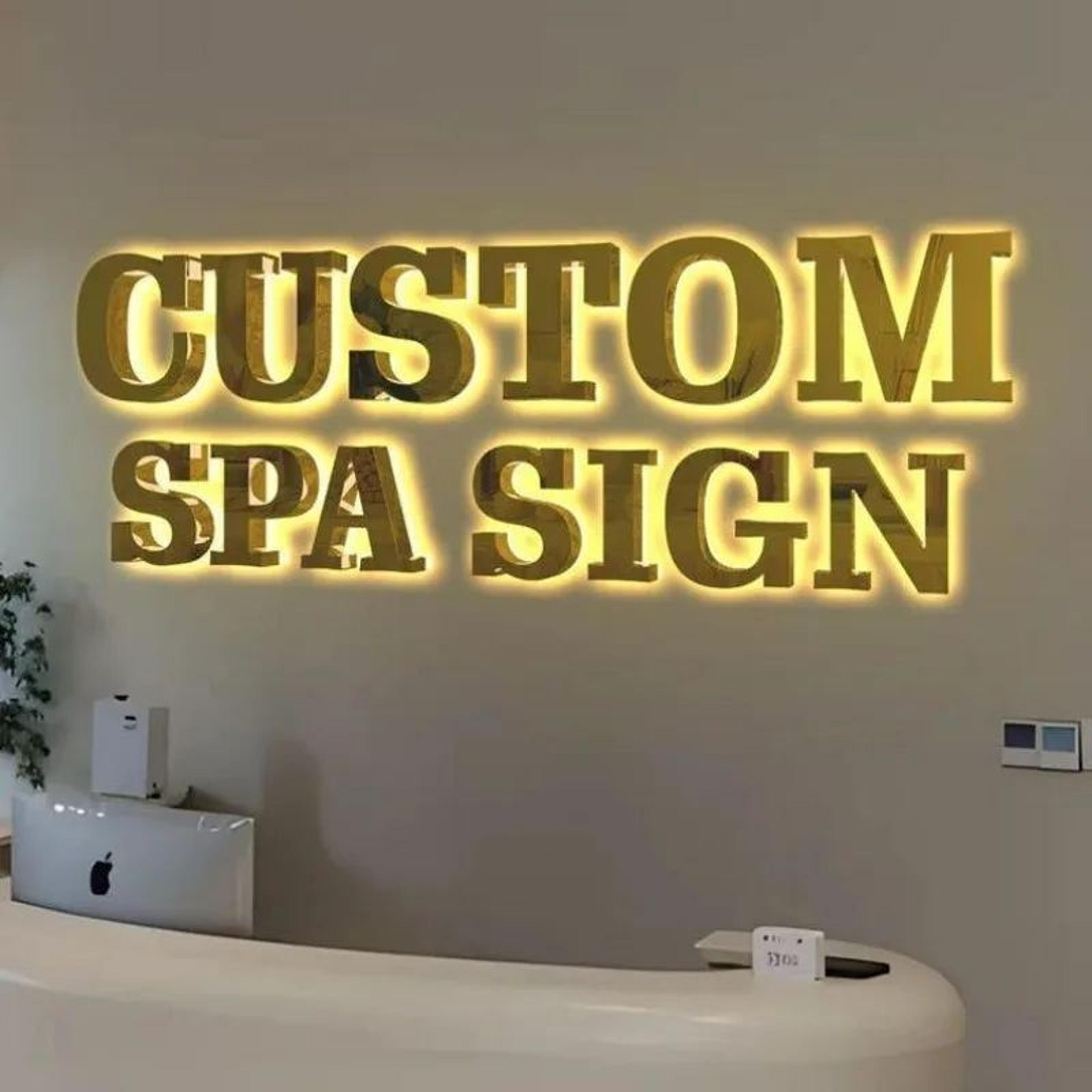 custom led backlit metal business sign