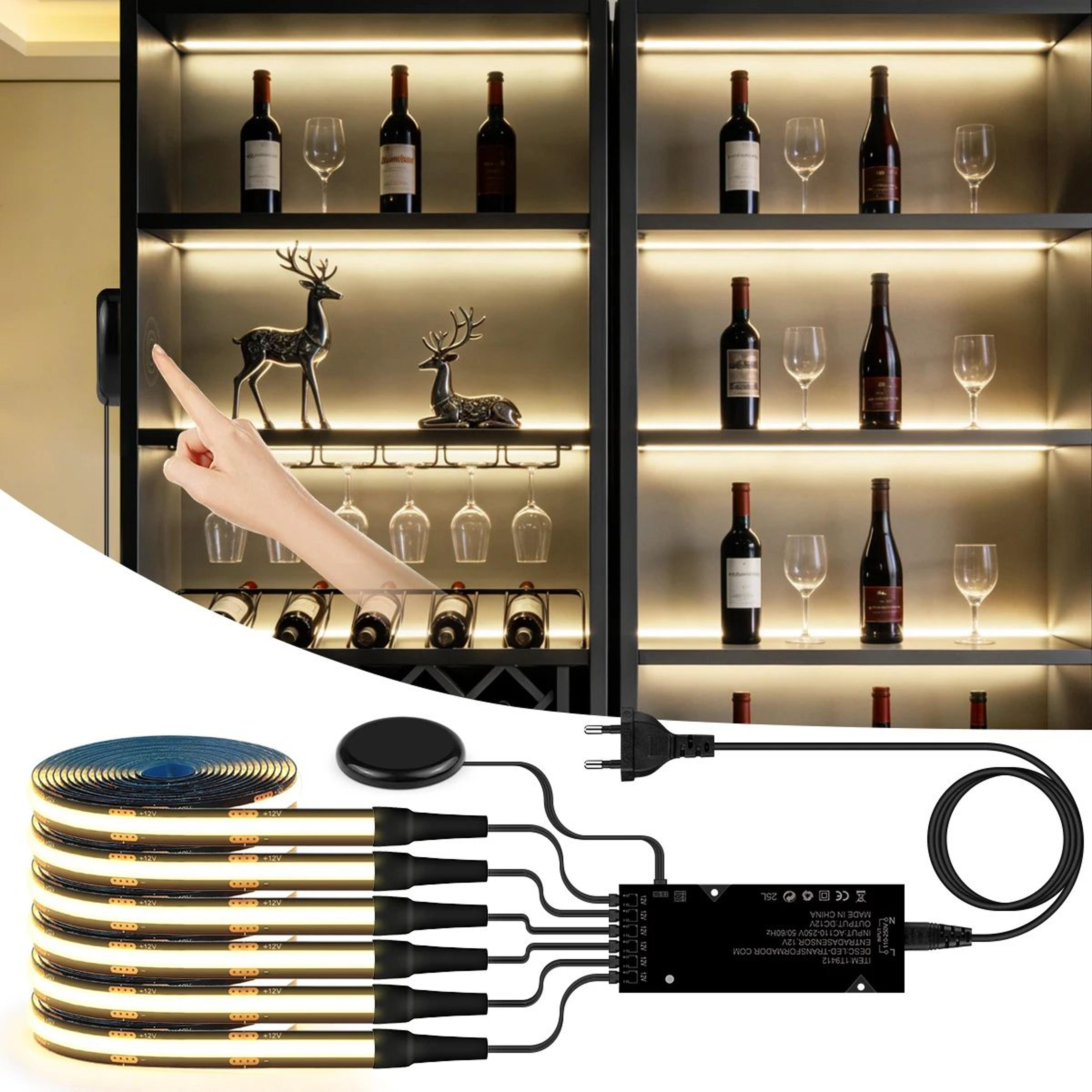 dimmable black cob led slat wall light set