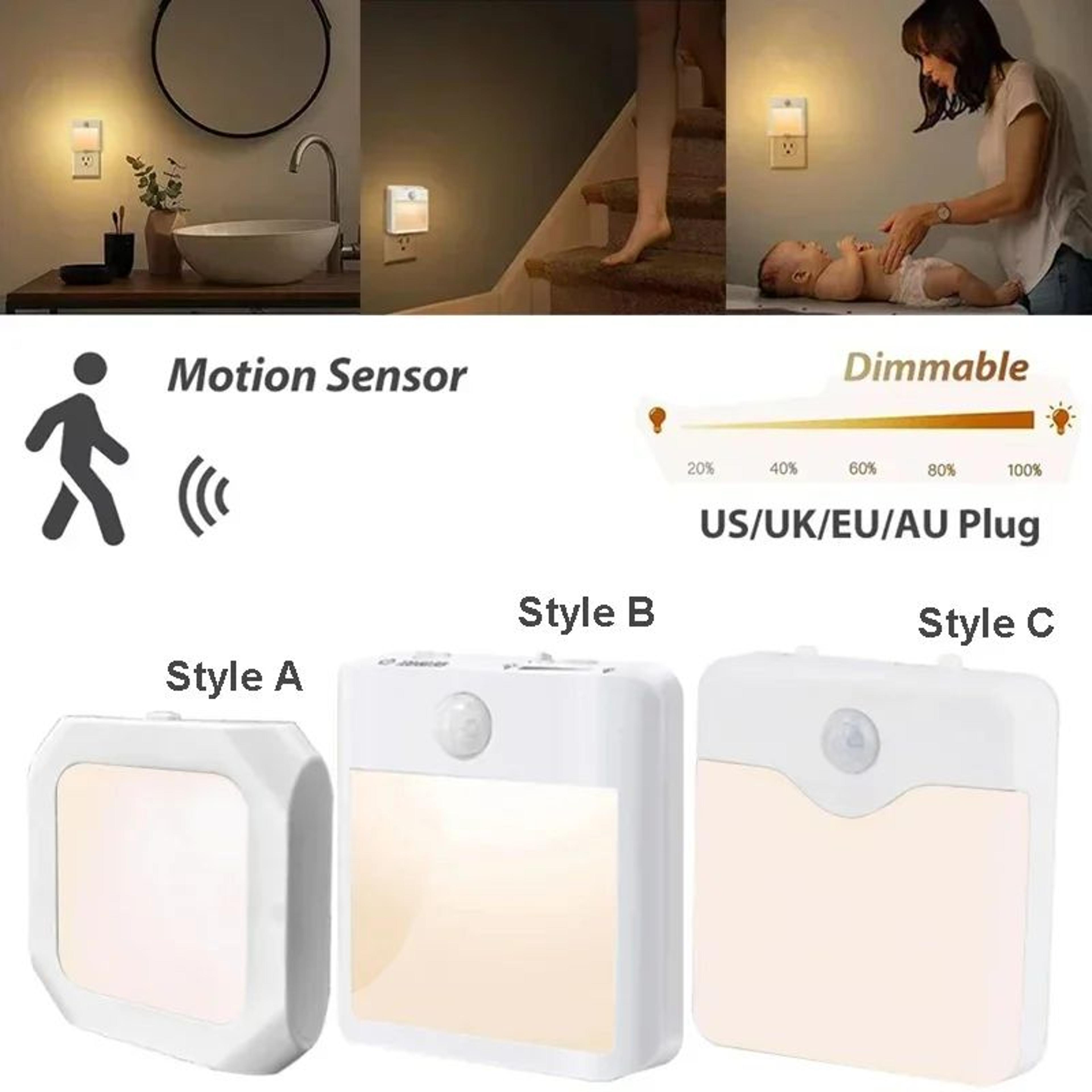 adjustable motion sensor plug in night light