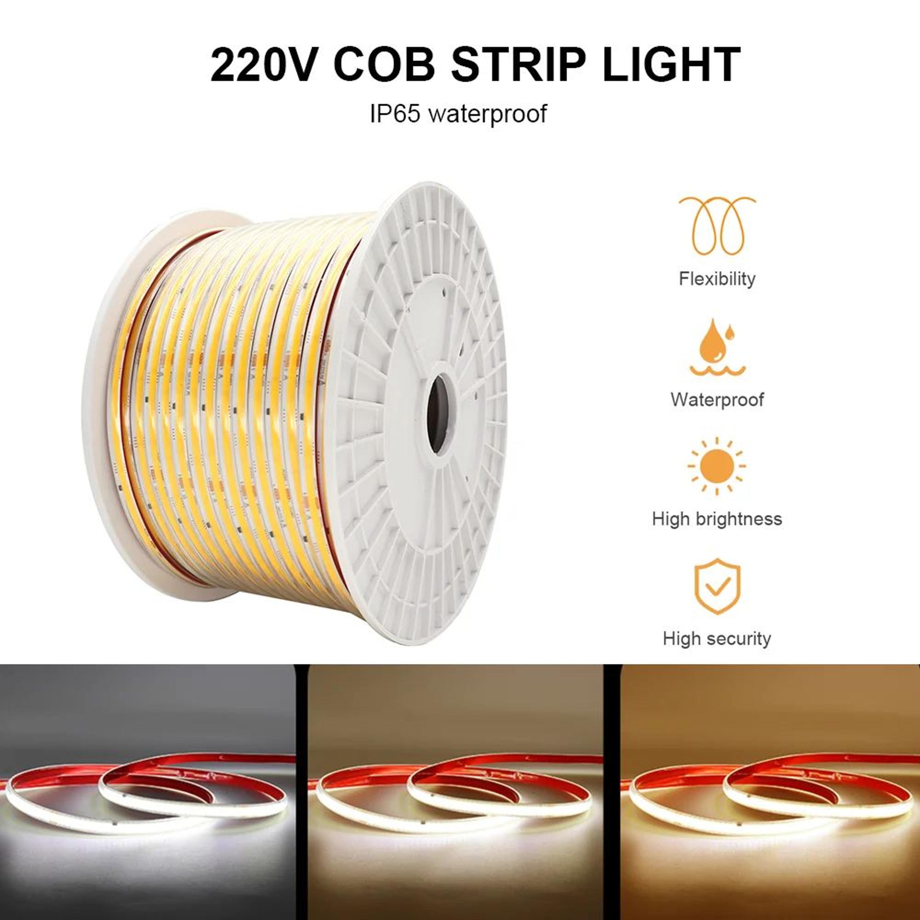 ip65 waterproof dimmable cob led strip light
