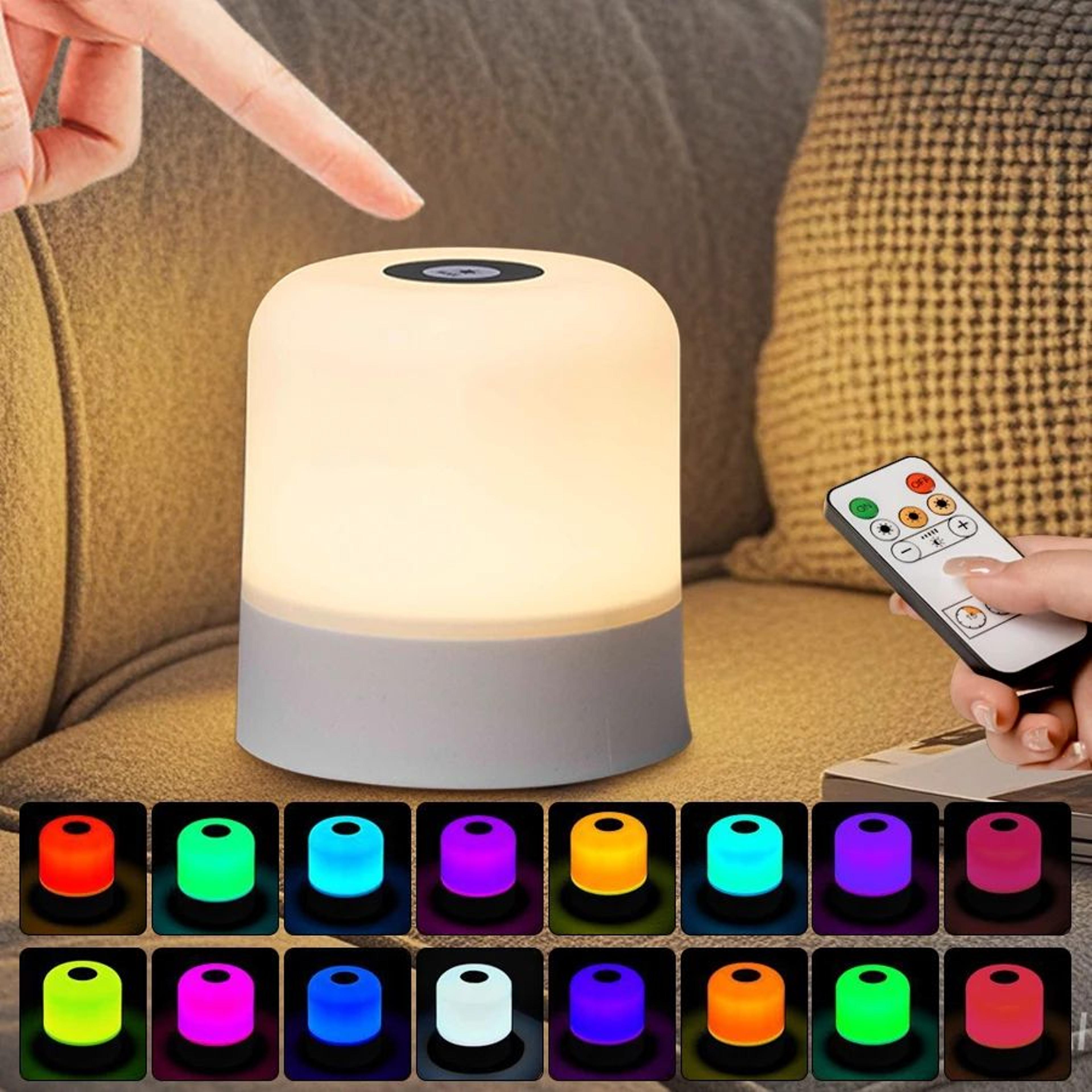 rgb rechargeable touch bedside table lamp