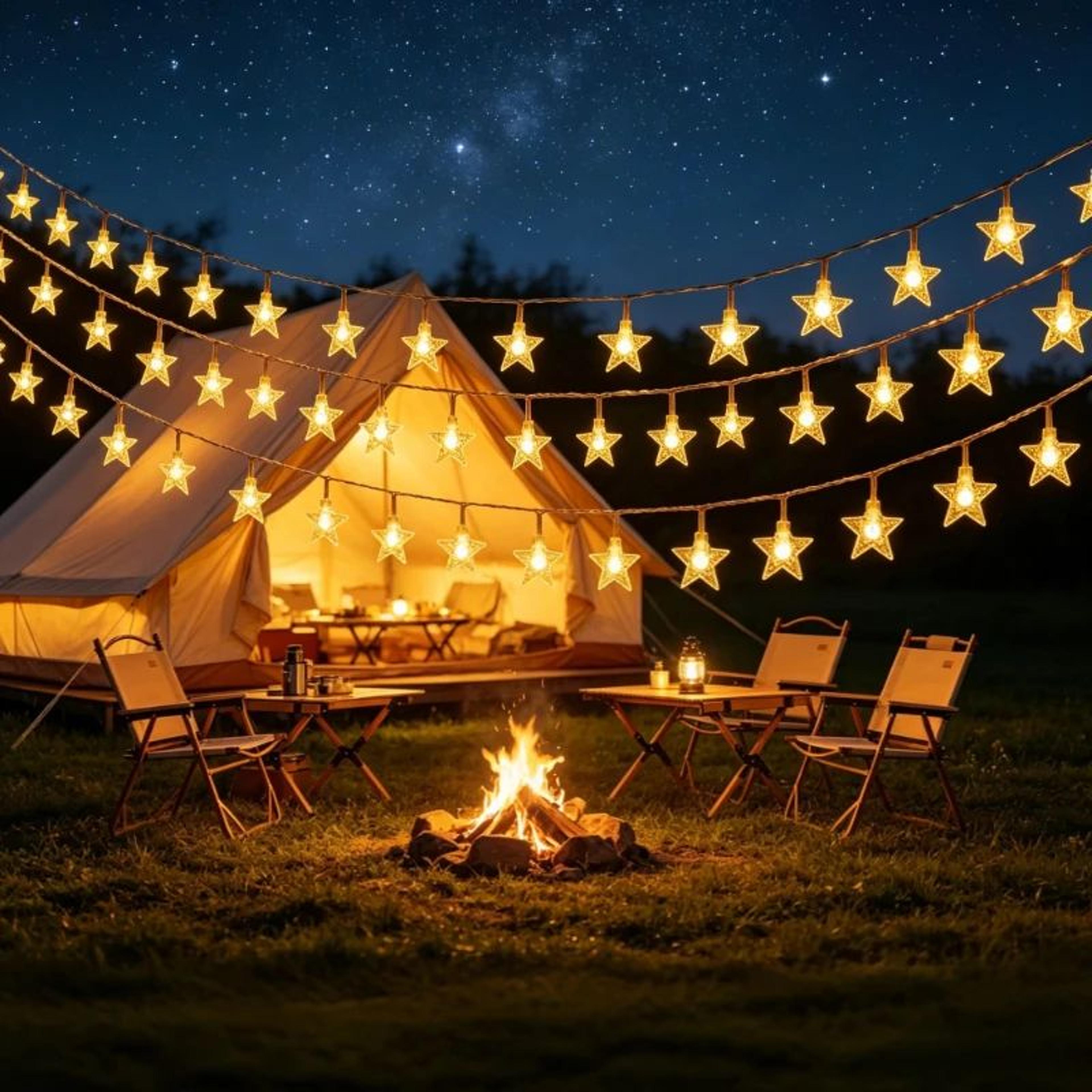 outdoor star garland string lights