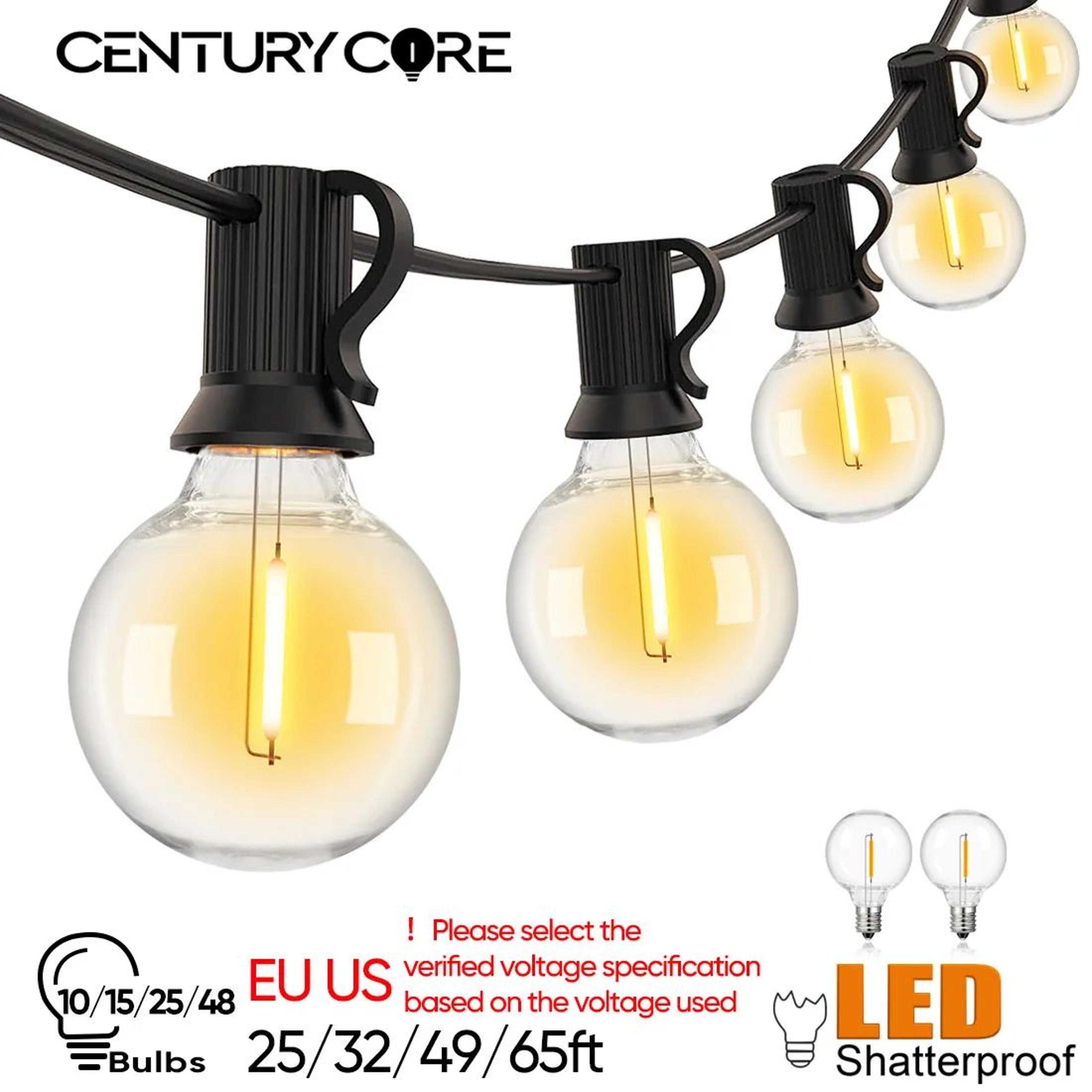 shatterproof g40 outdoor festoon string lights