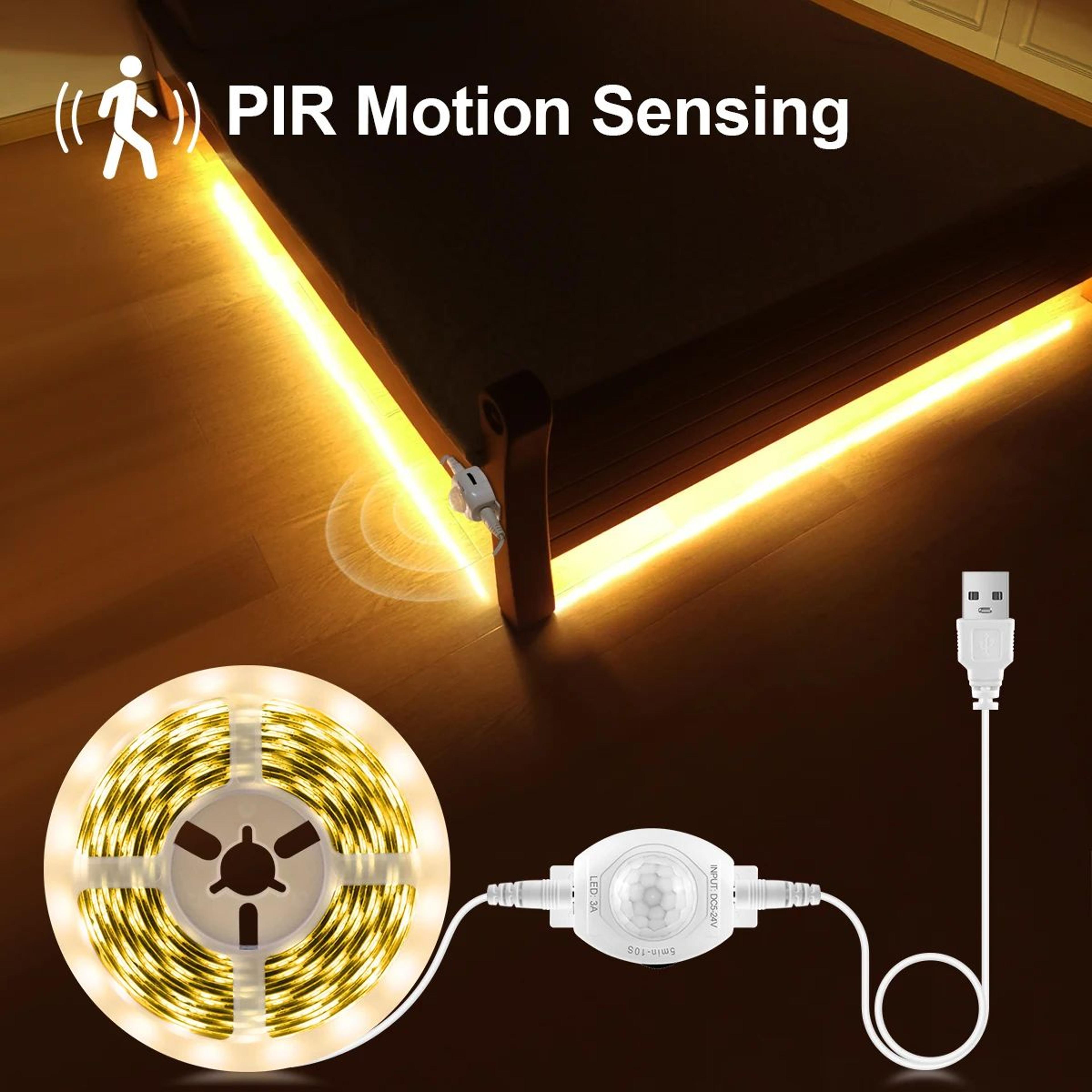 wireless pir motion sensor usb led strip lights