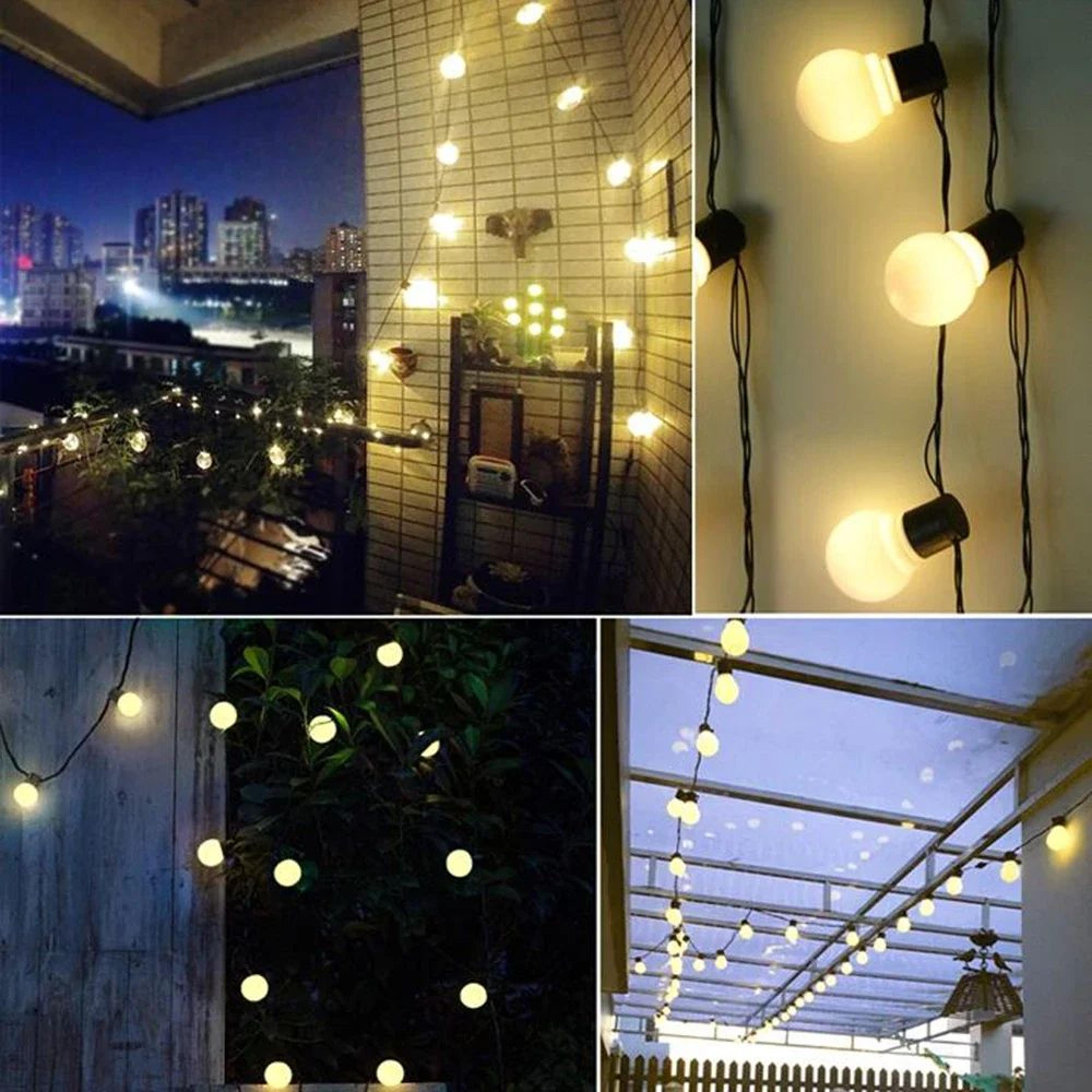 solar globe garland garden string lights
