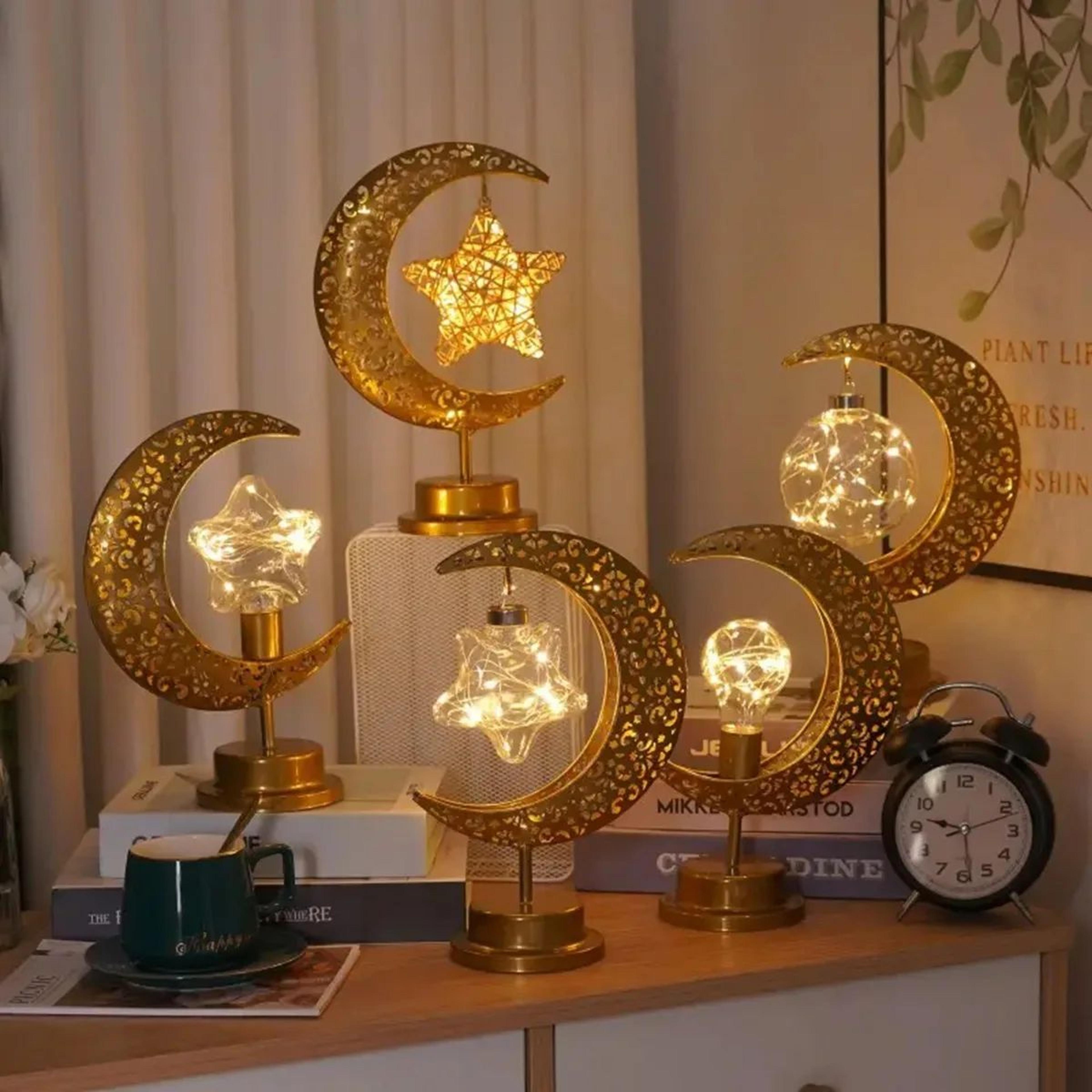 golden moon star led table lamp