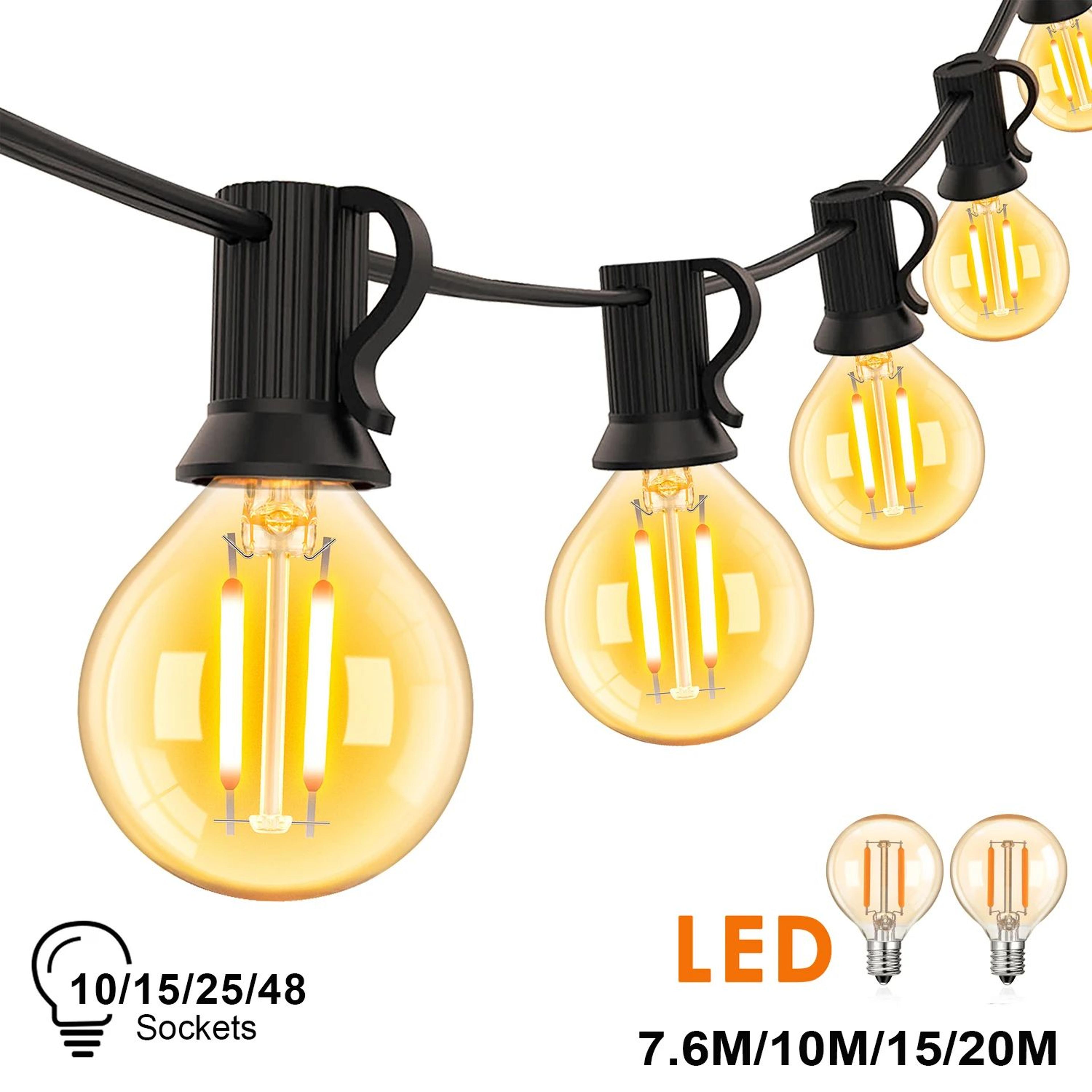 dimmable g40 amber globe string lights