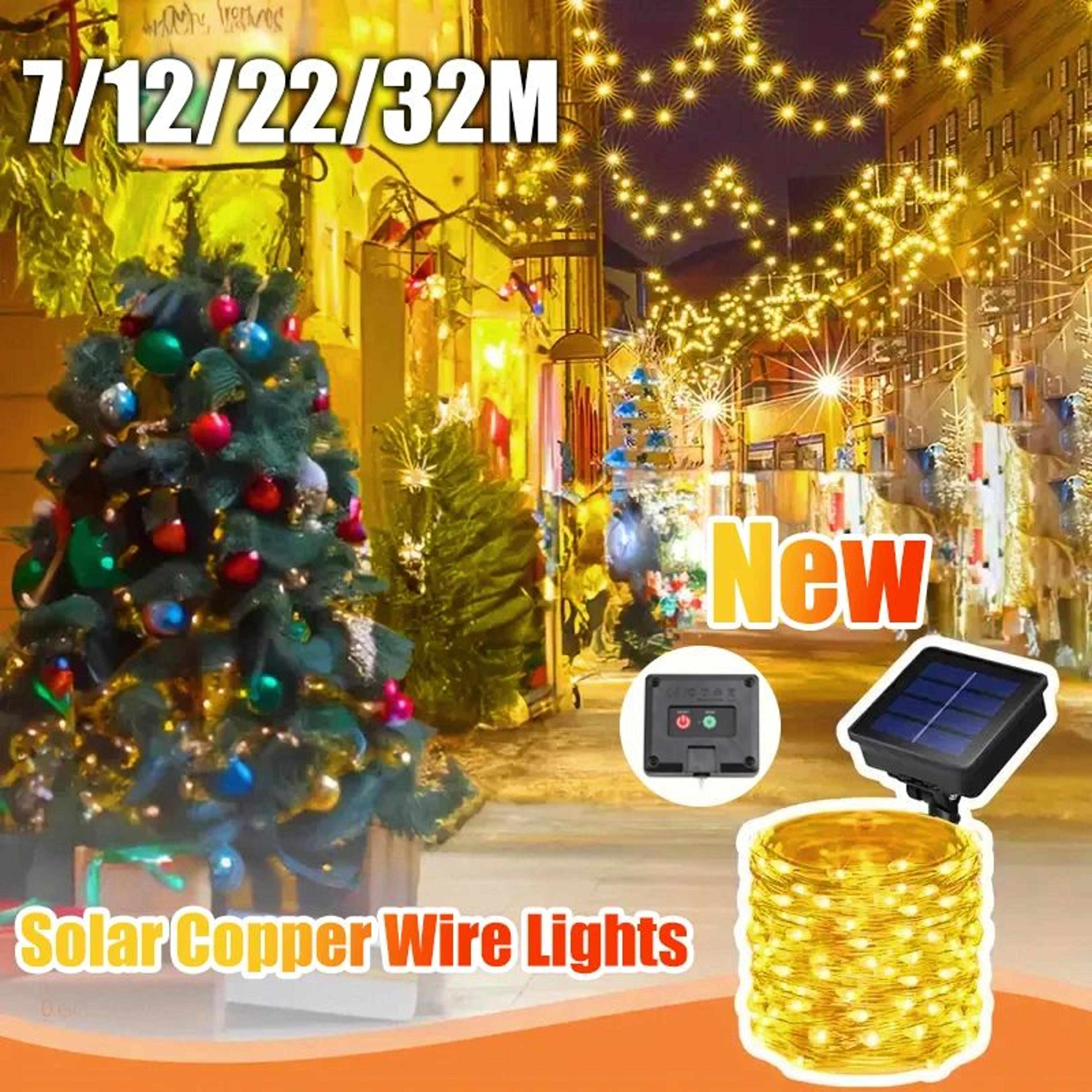 eight mode solar copper fairy lights