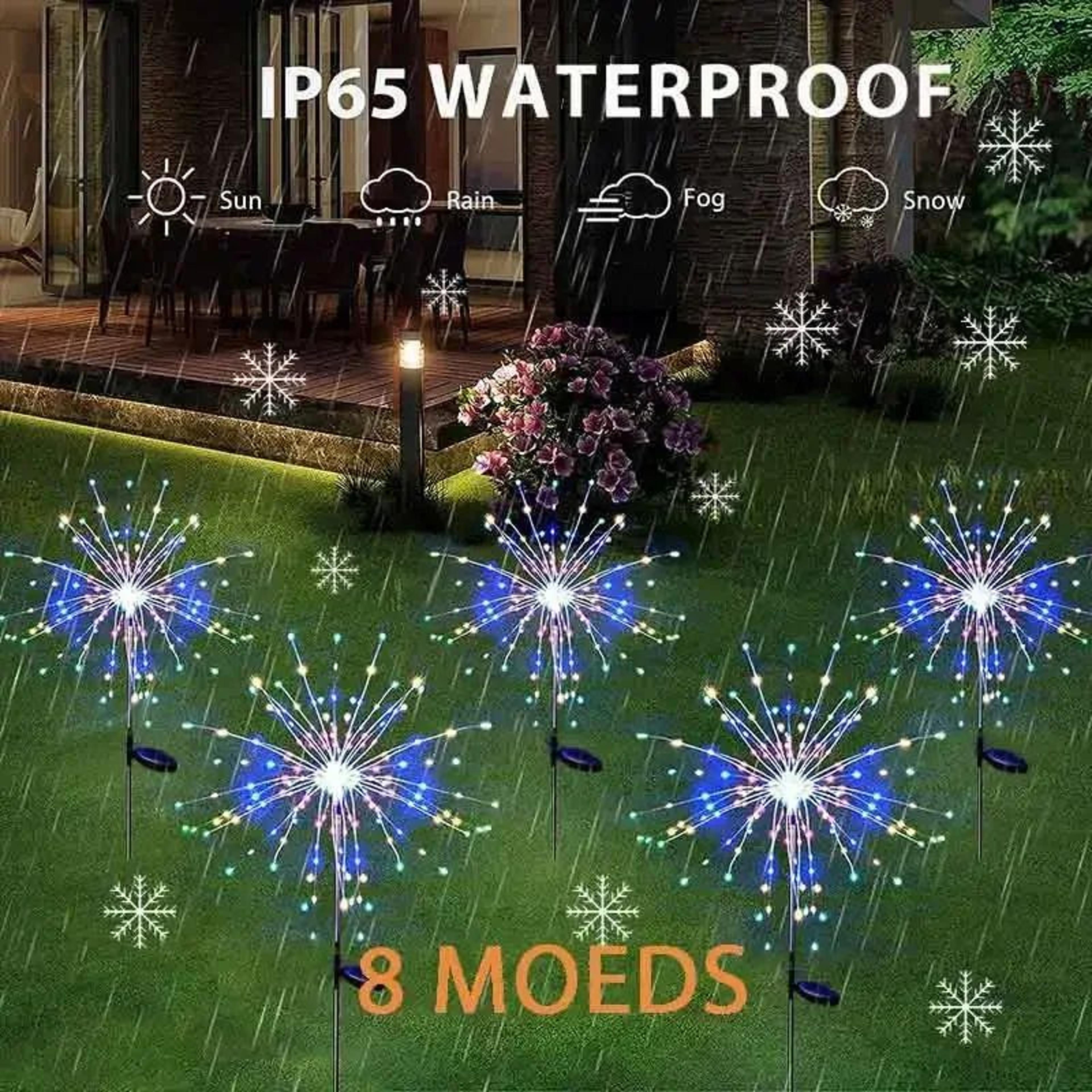 solar dandelion firework garden lights