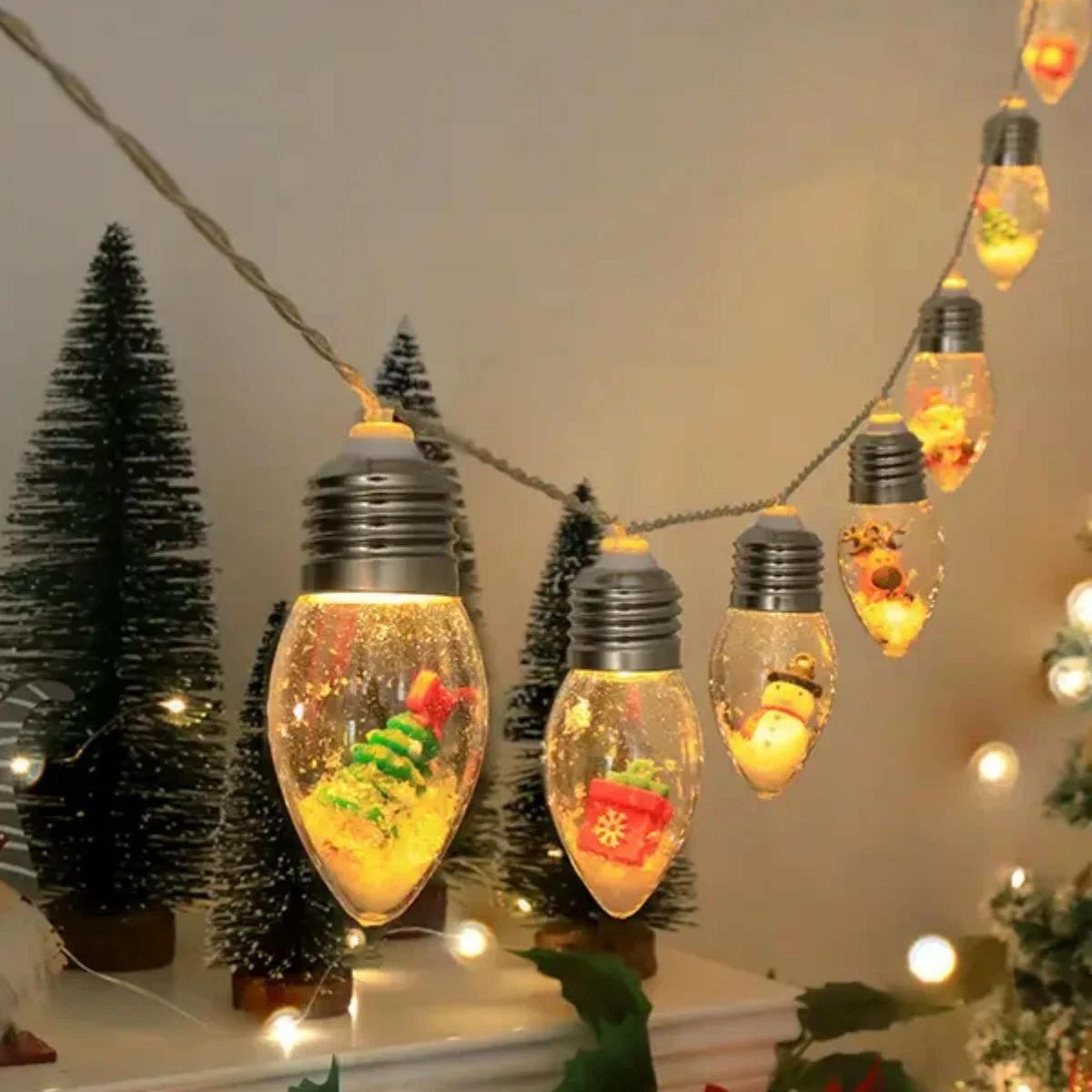 snowglow christmas globe string lights