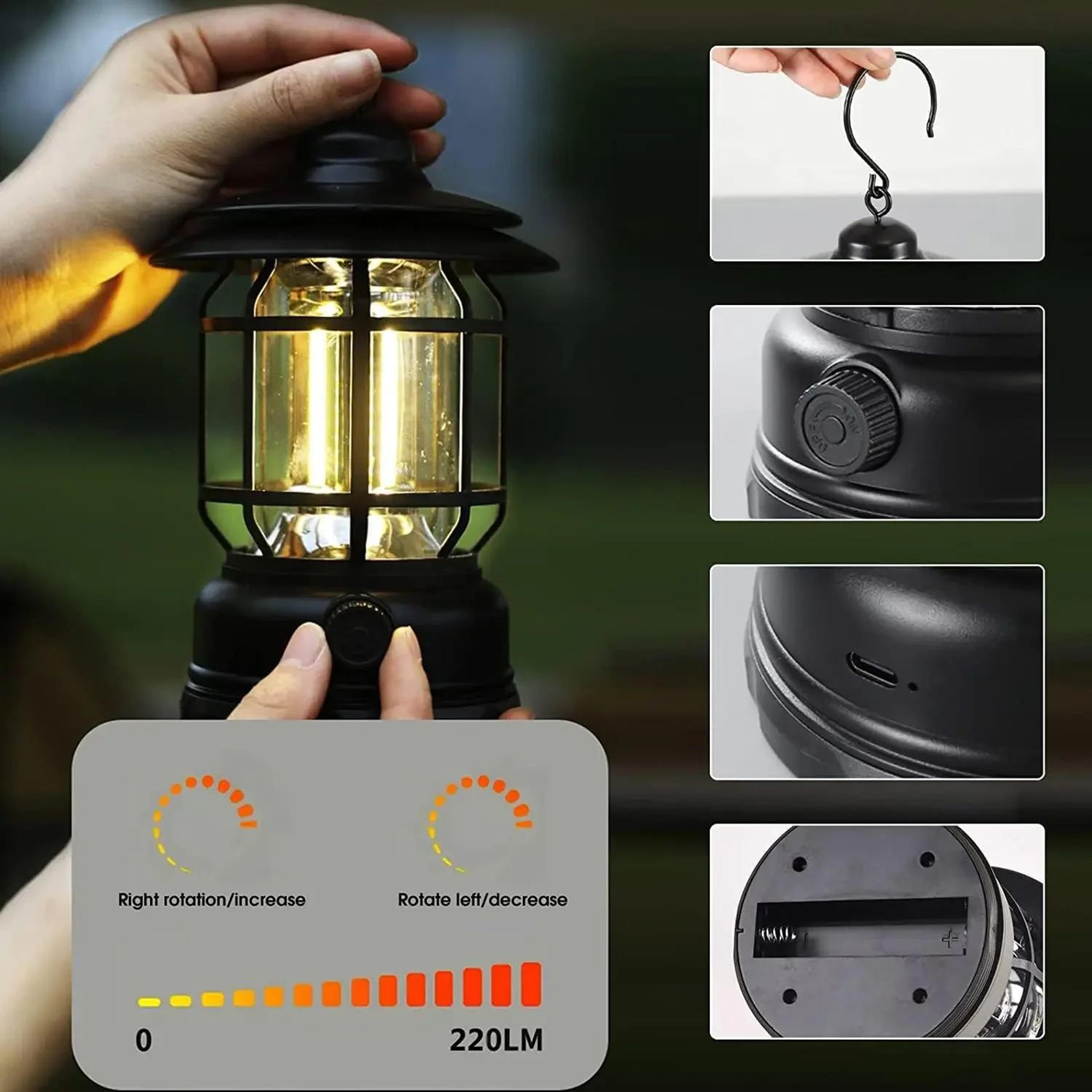 traillume 2 pack rechargeable retro camping lanterns