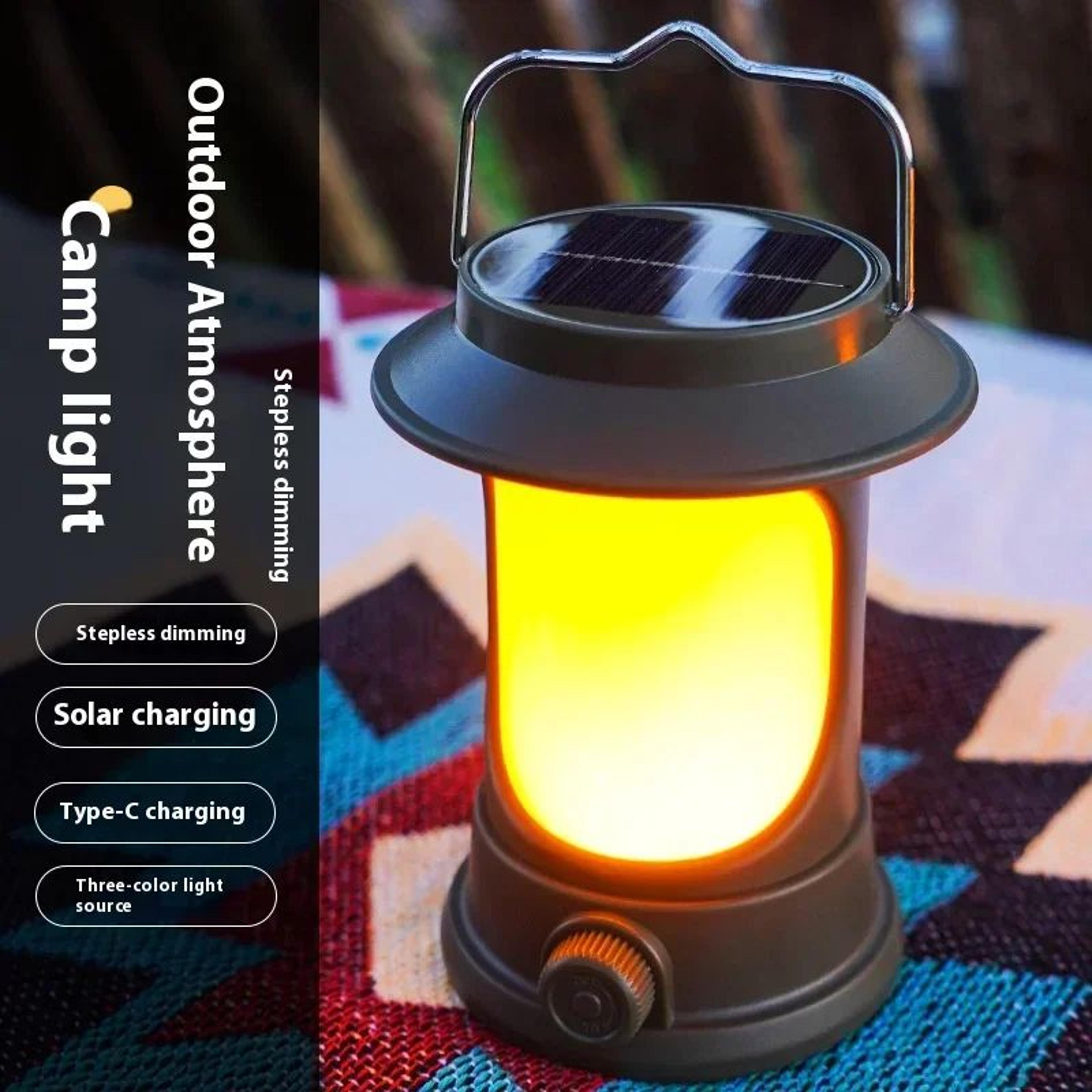 suntrail solar usb rechargeable vintage camping lantern