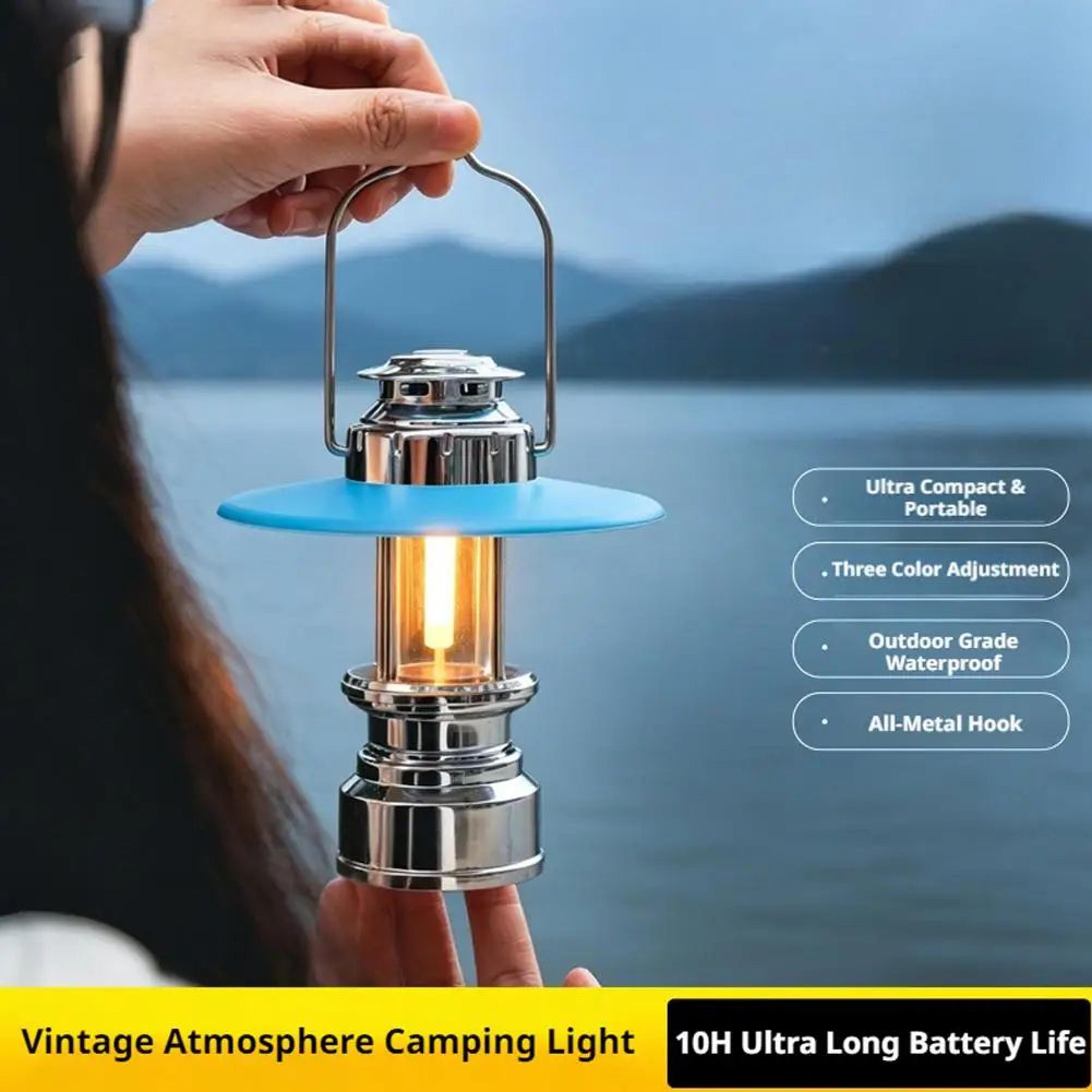 wildglow usb rechargeable vintage camping lantern