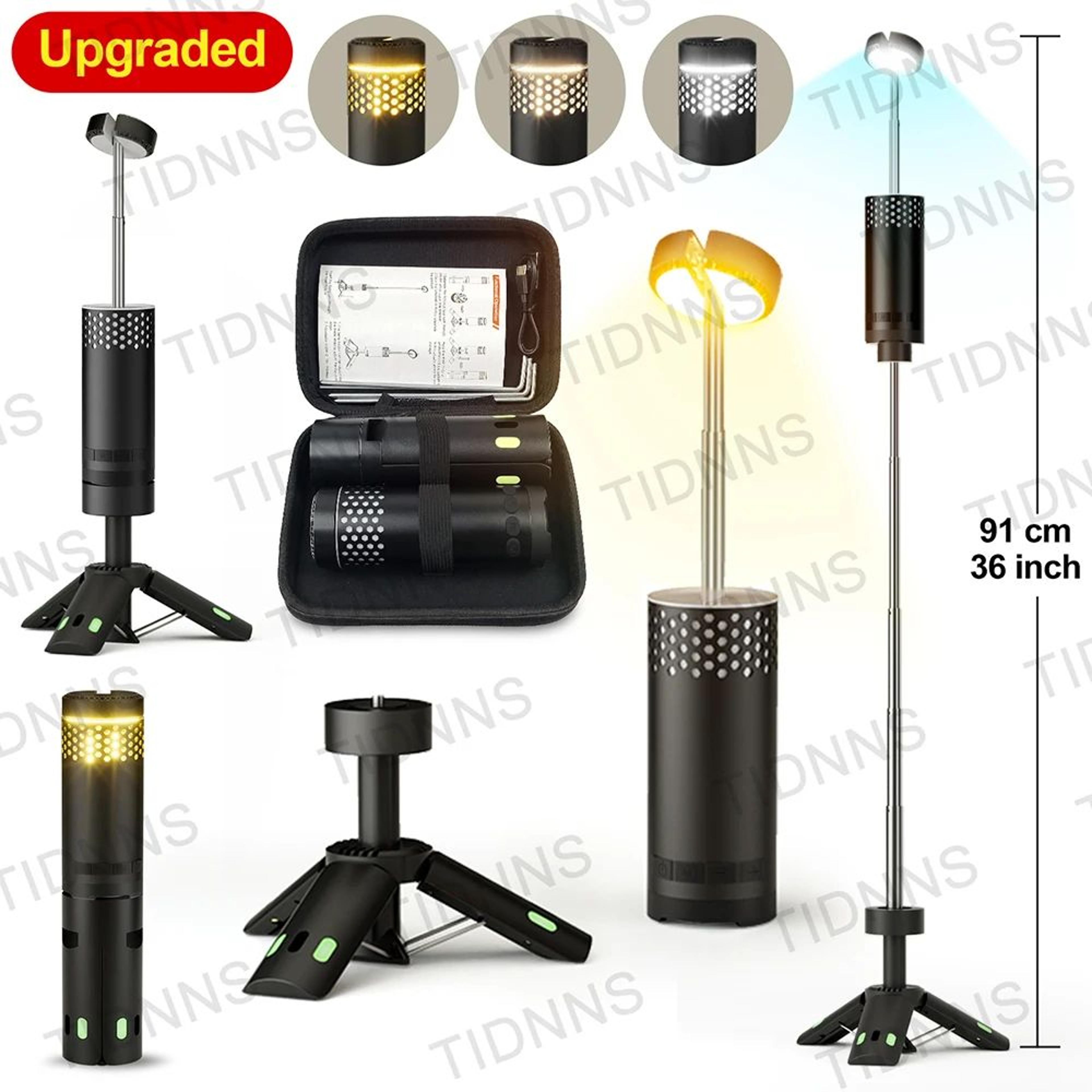 rechargeable telescopic tripod camping light