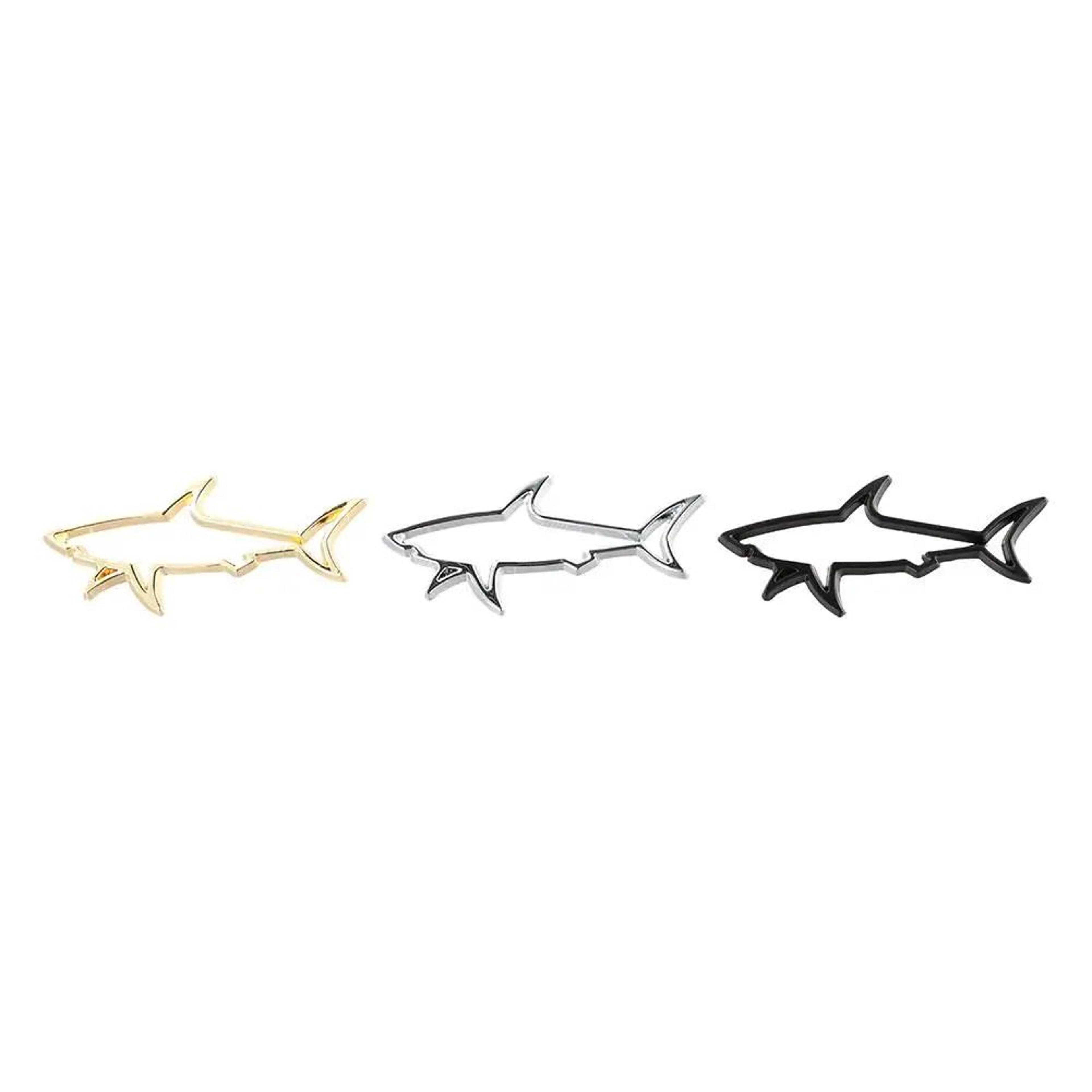 3d metal hollow shark car emblem