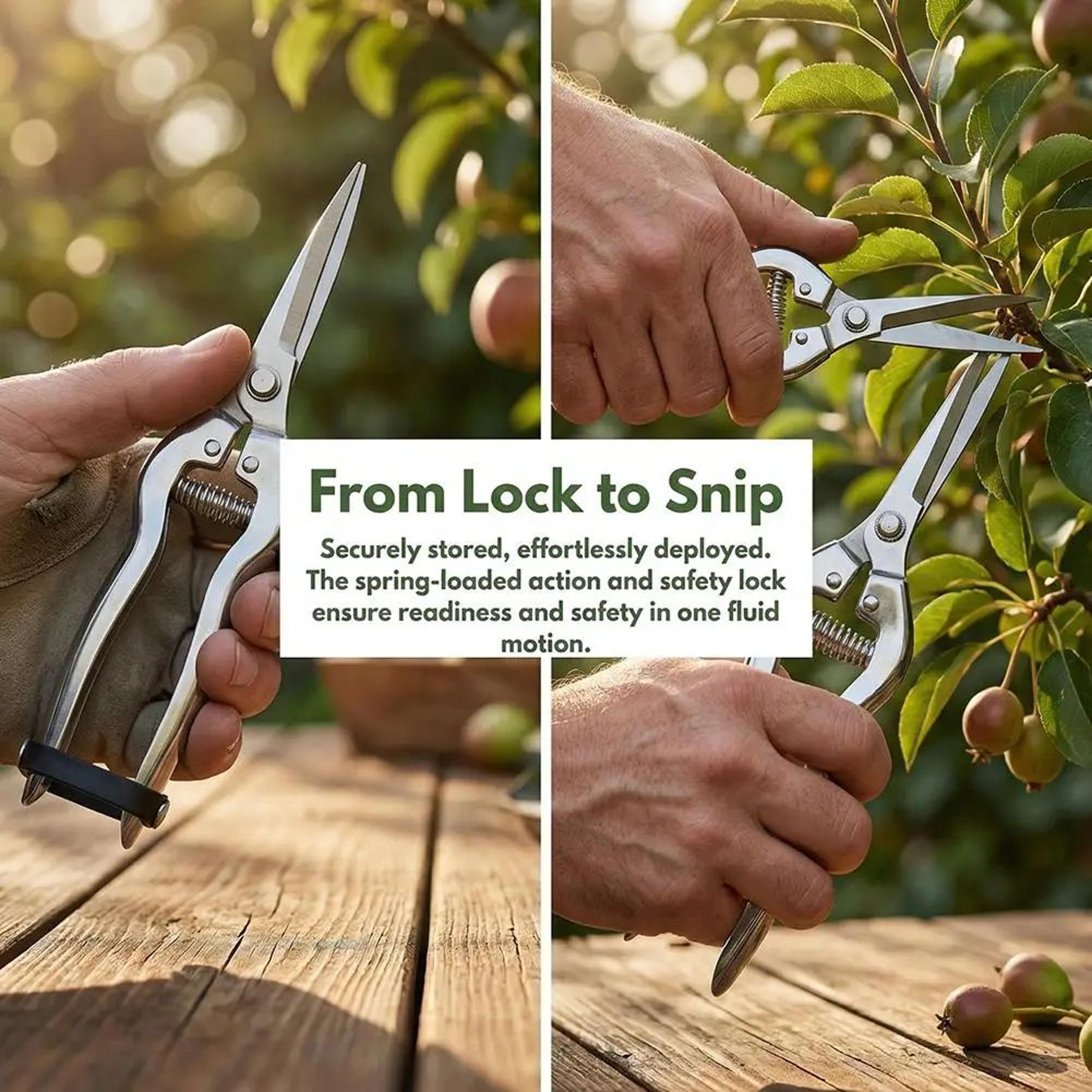 stainless steel straight pruning shears