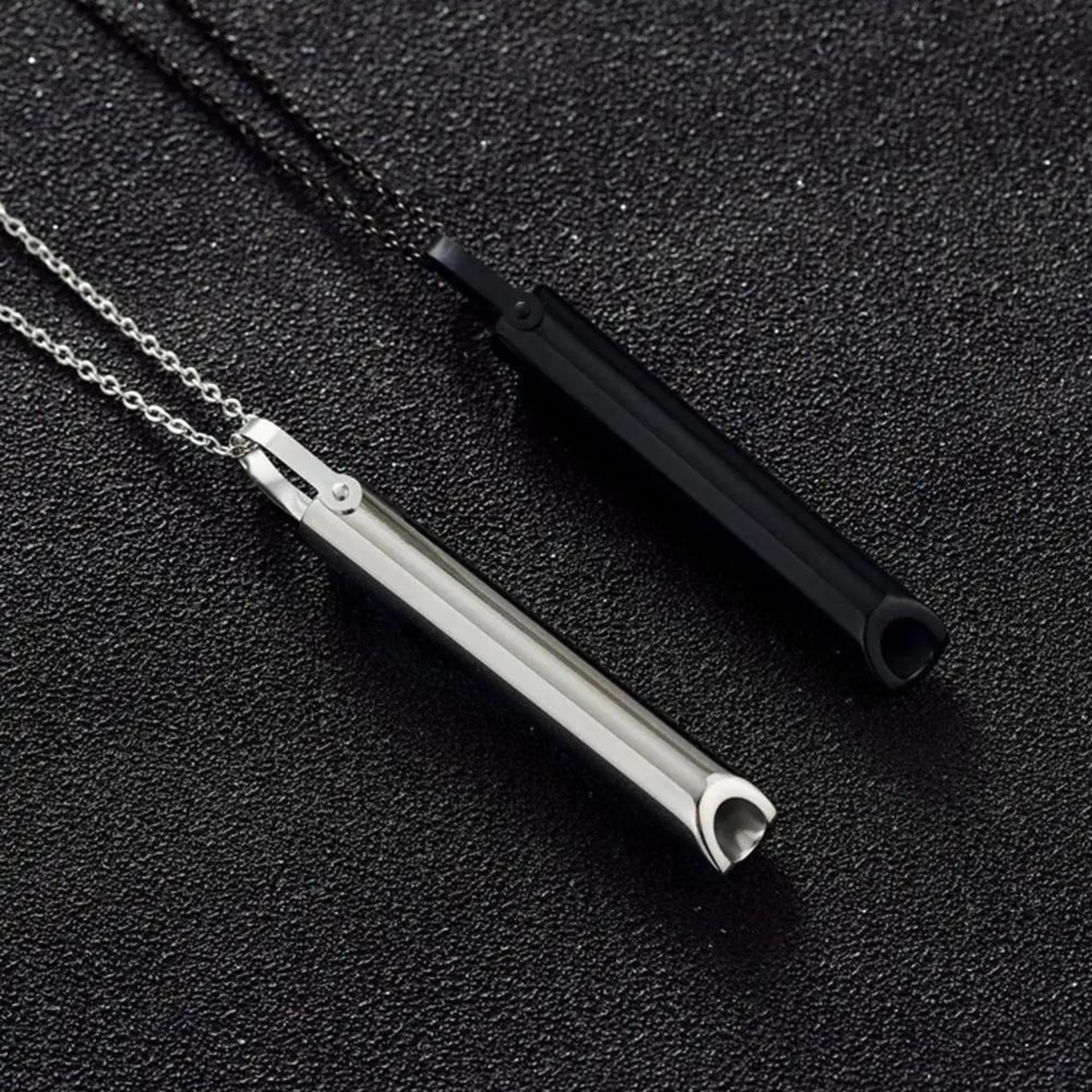 stainless steel mindful breathing necklace