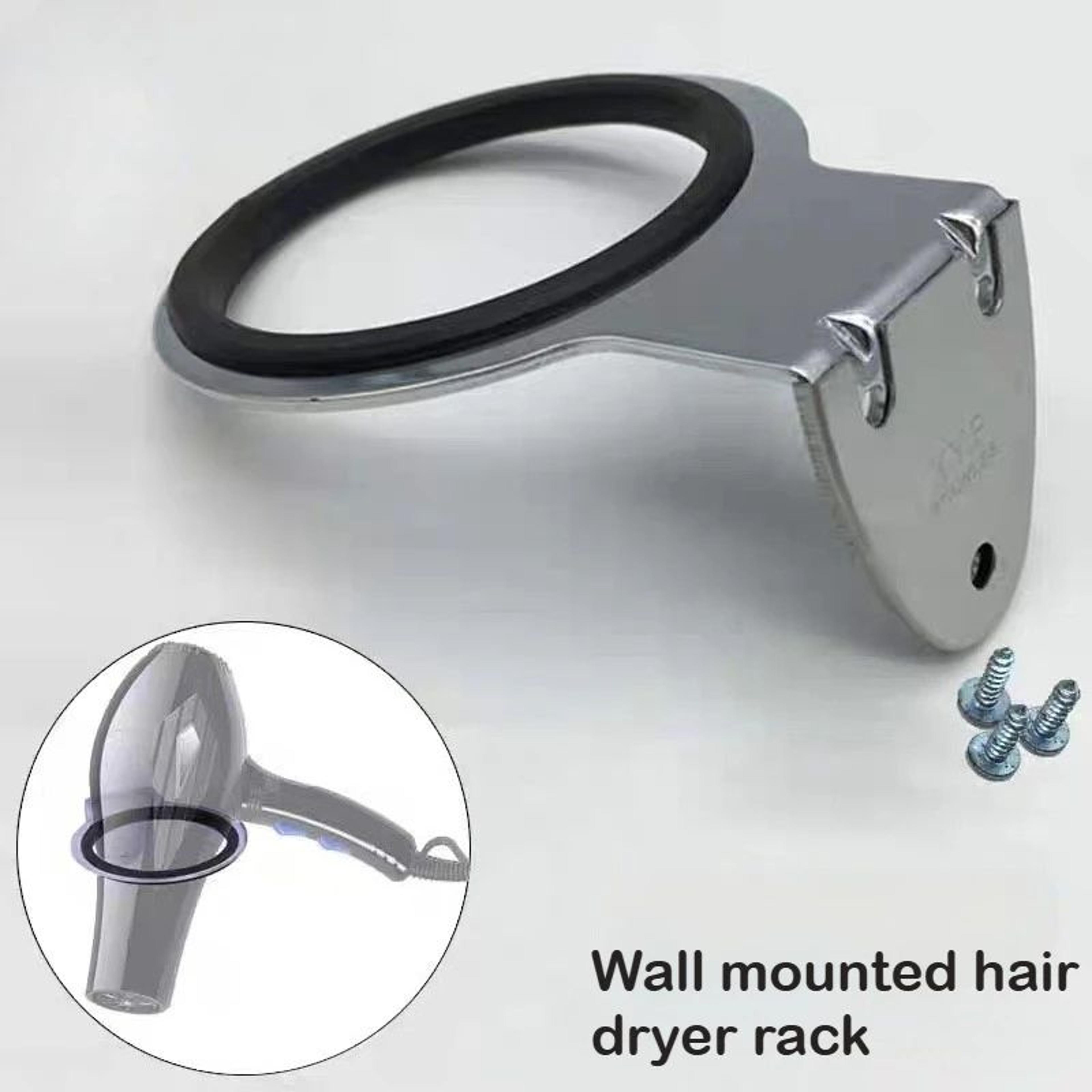 wall mounted hair dryer storage rack