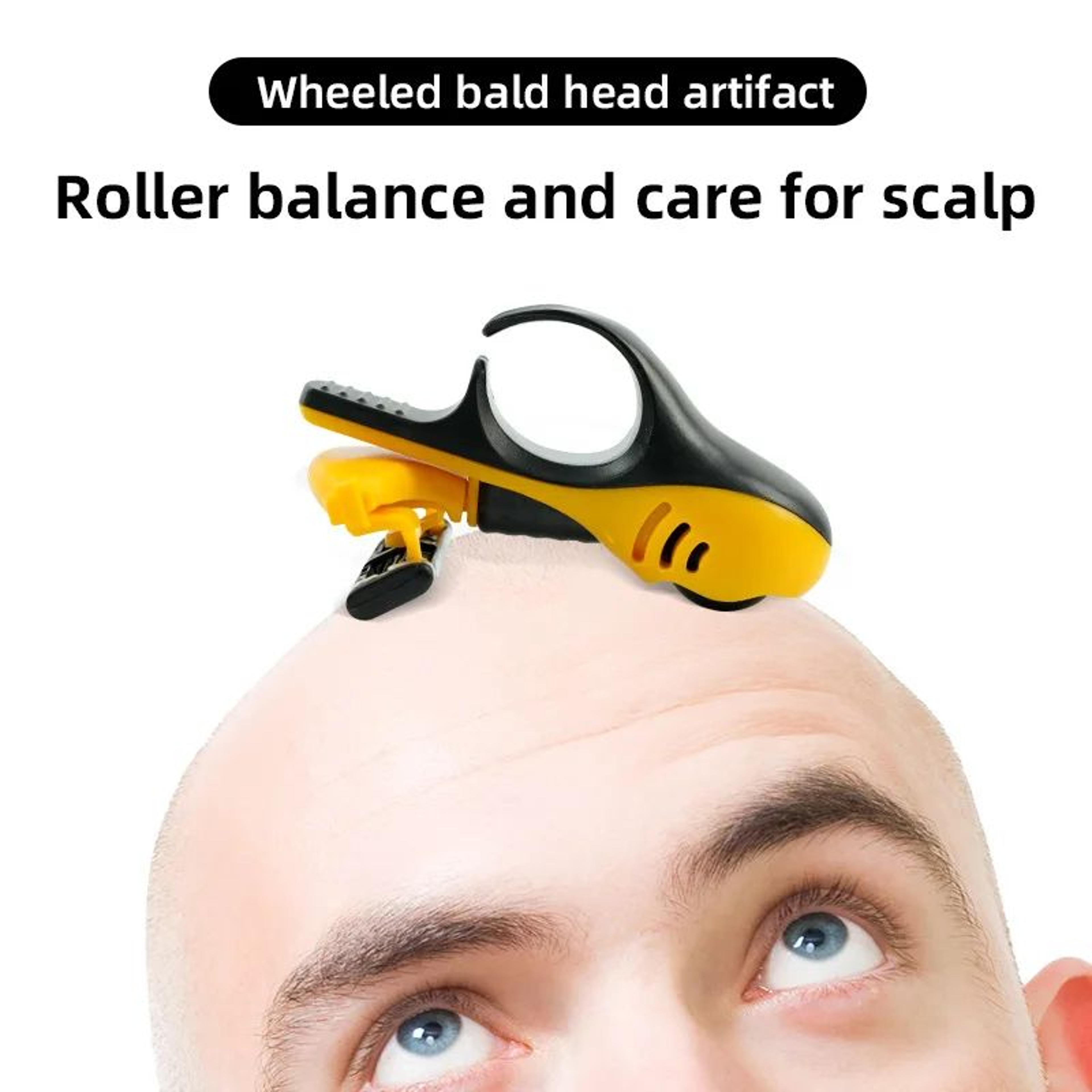 portable manual head shaving razor