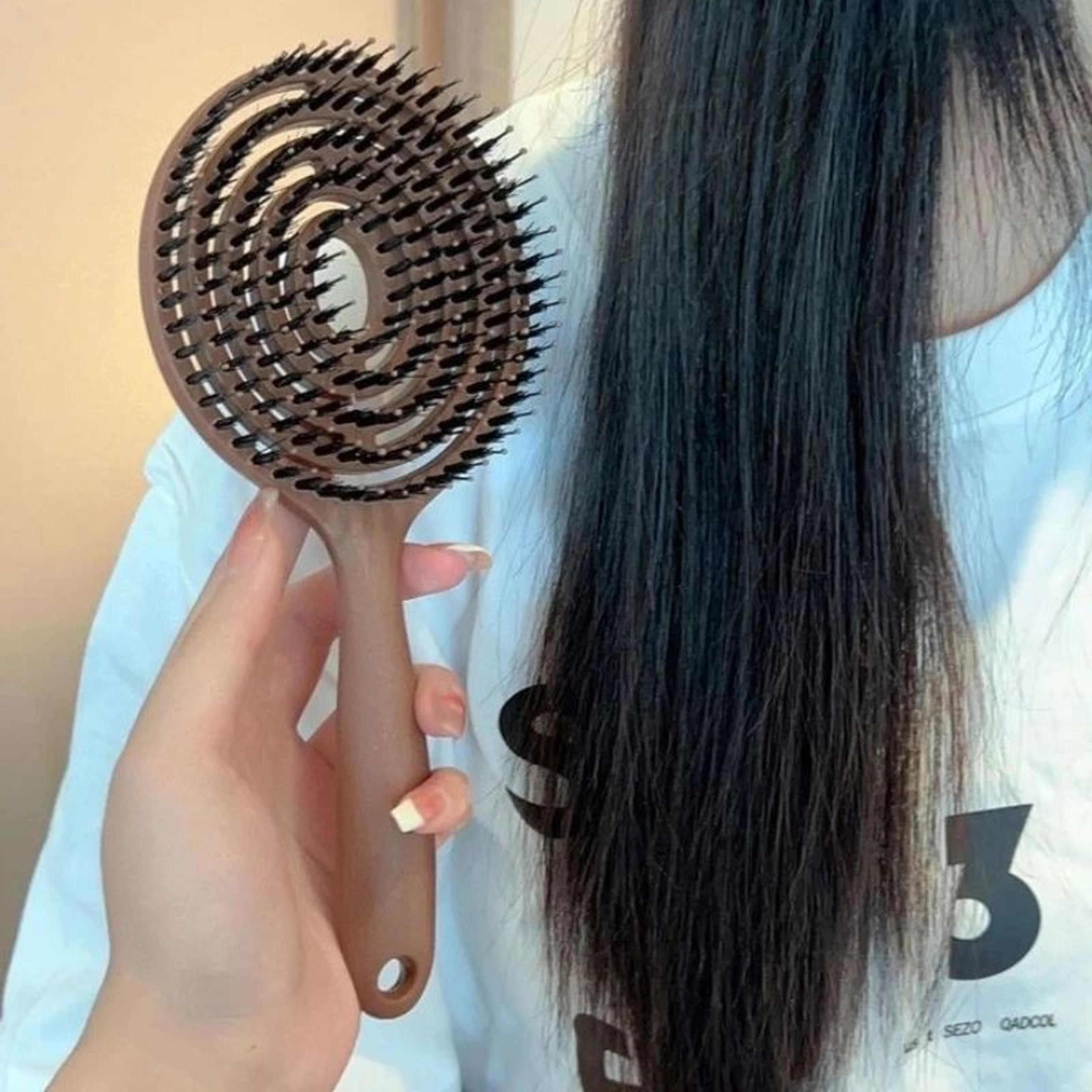 vented boar bristle detangling hair brush