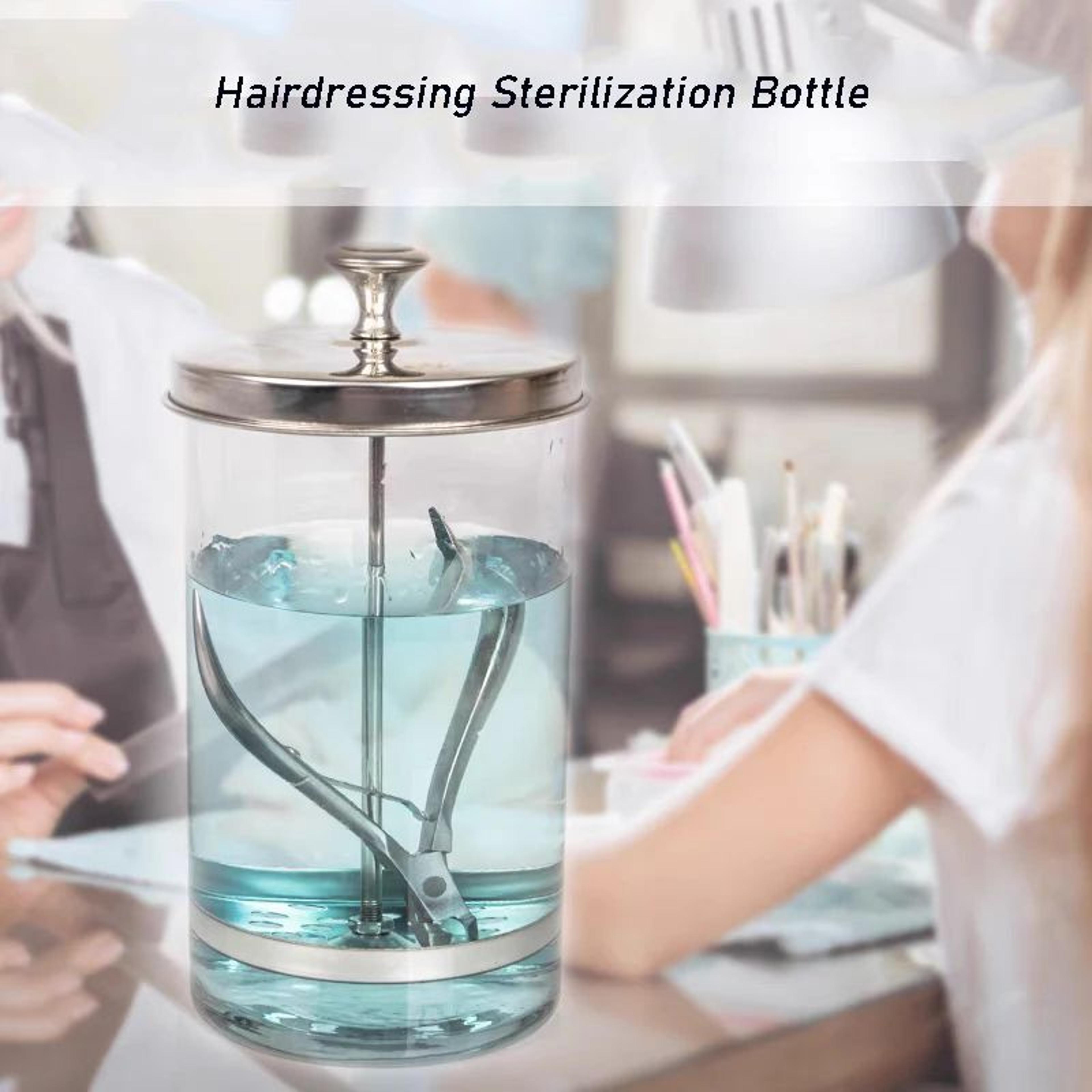 glass barber tool disinfectant jar