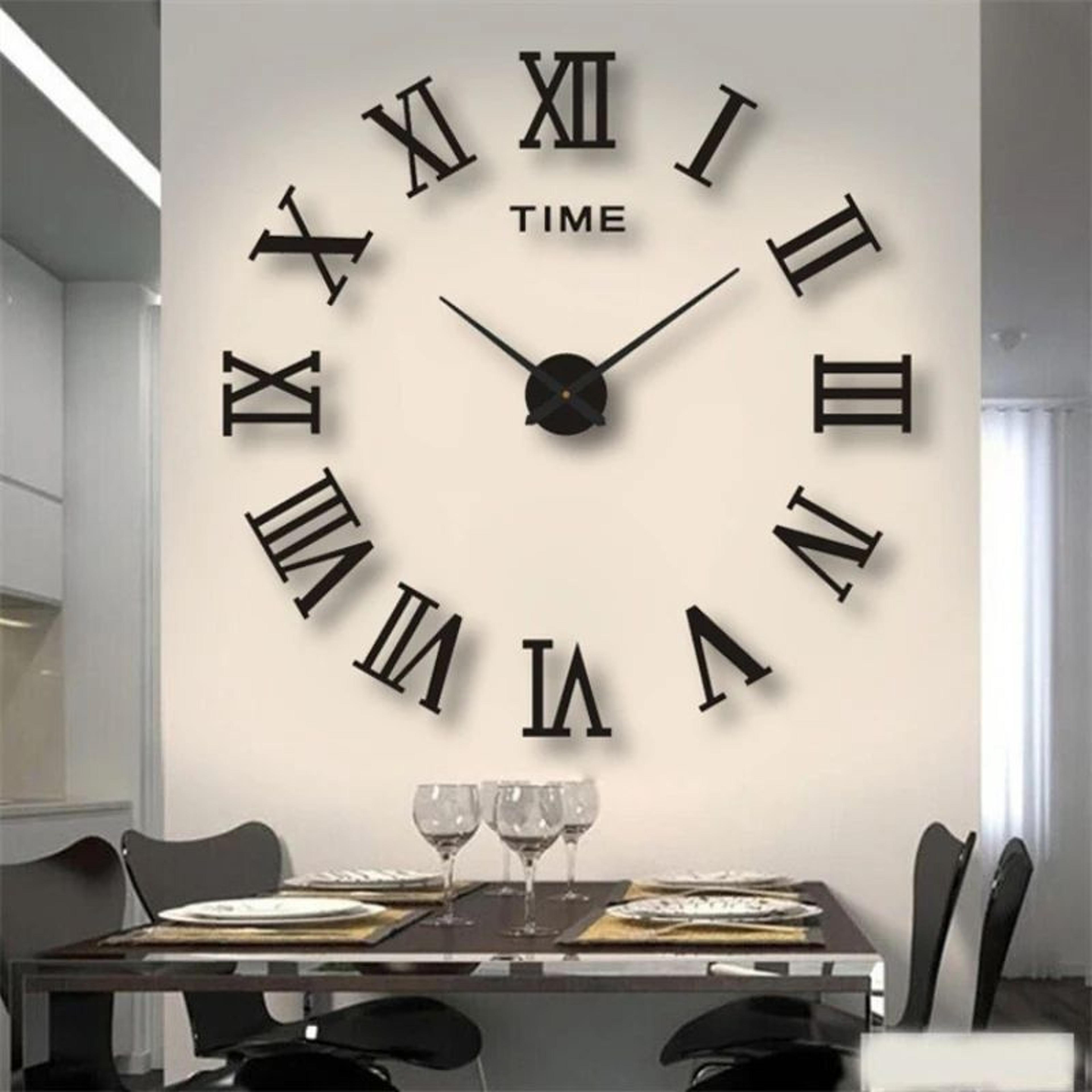3d mirror roman numeral wall clock