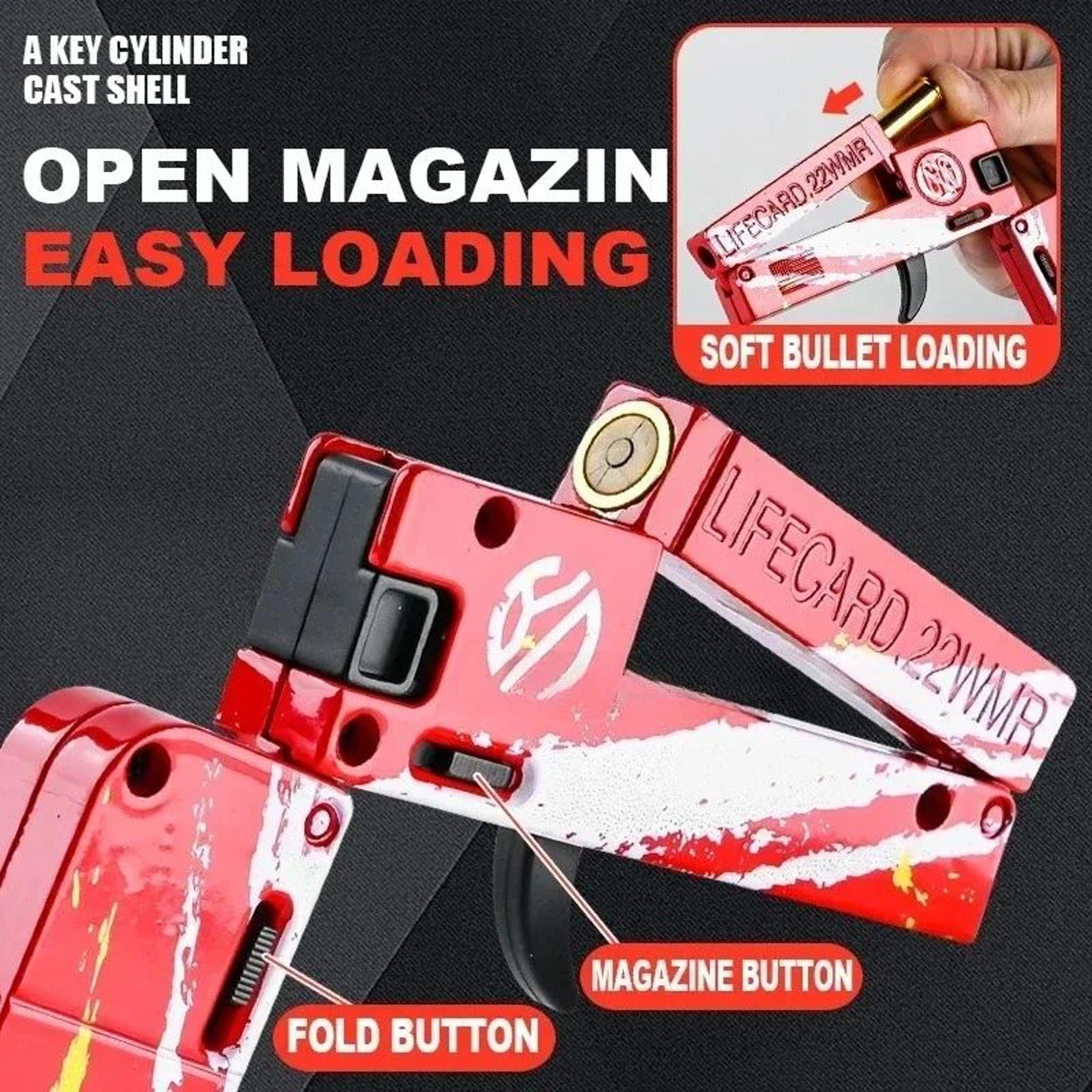 folding metal soft dart blaster toy