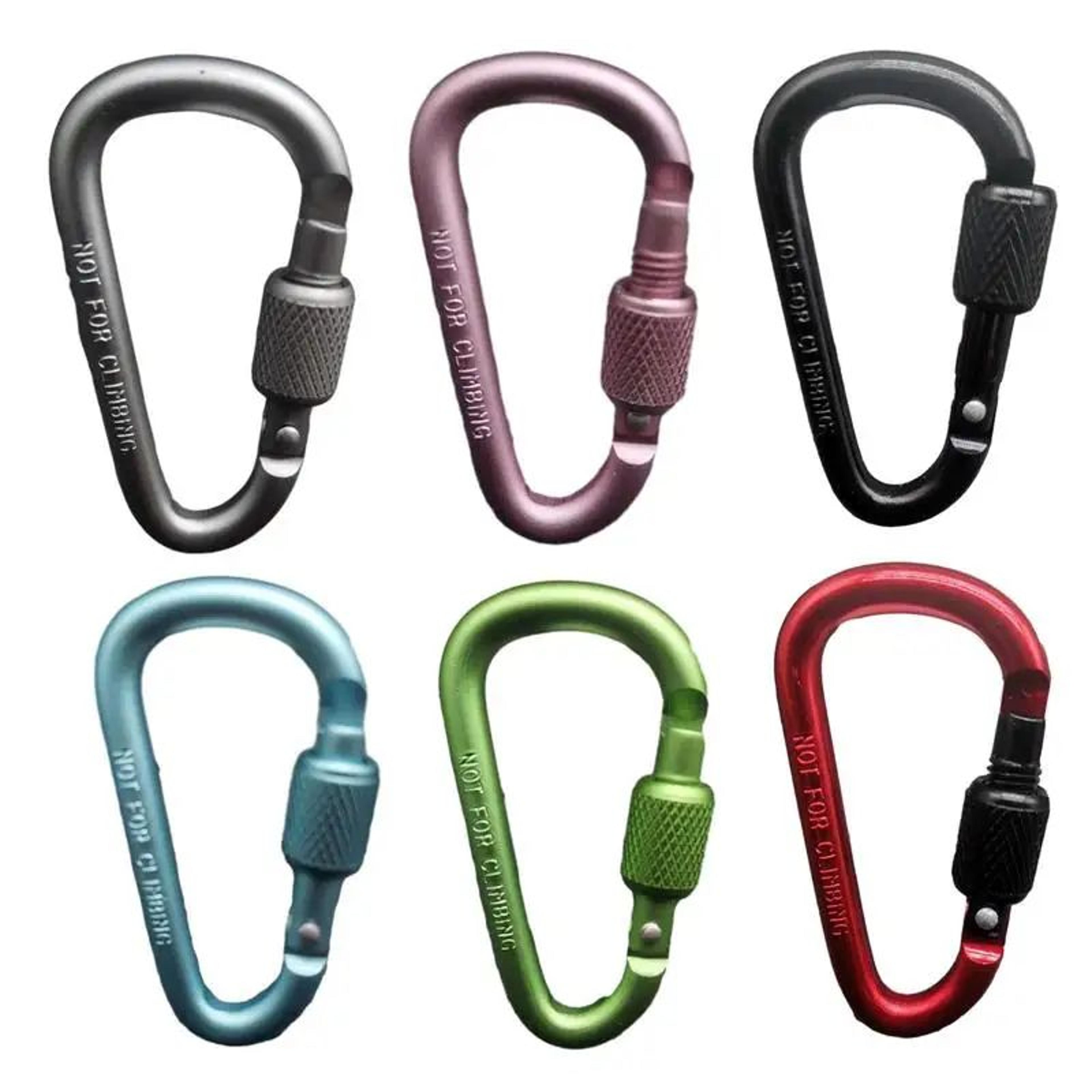locking aluminum d shape carabiner clip