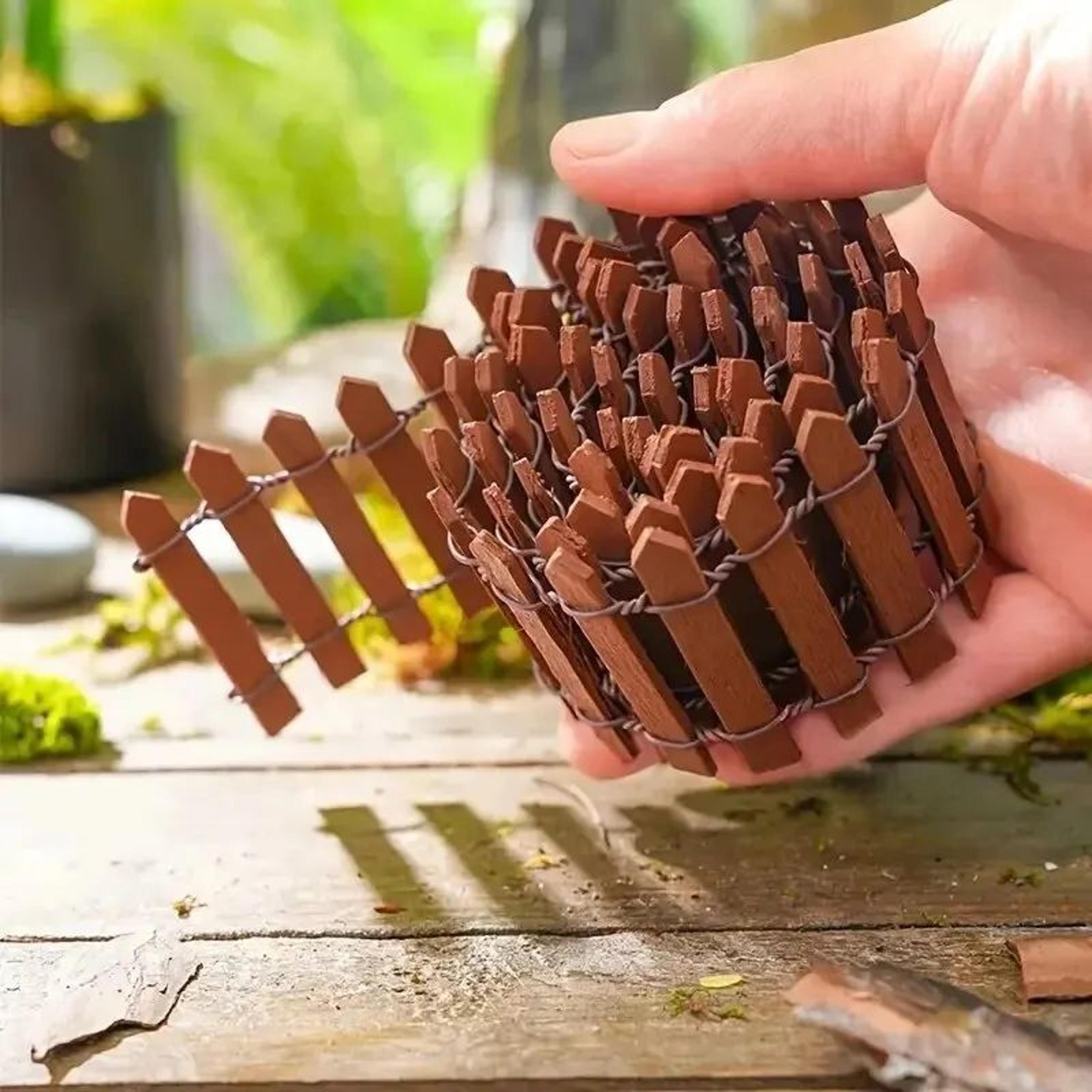 mini wooden fairy garden fence