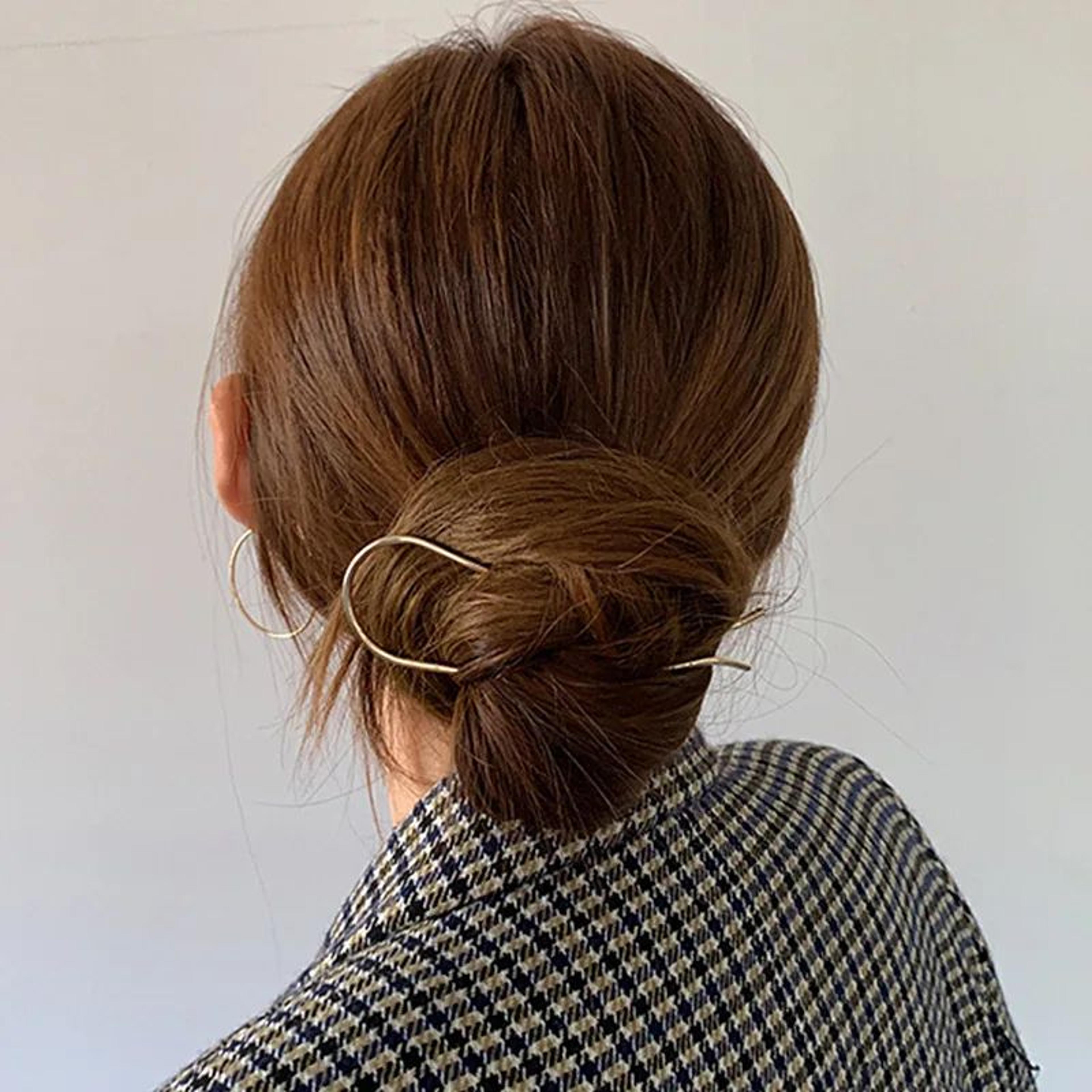 u shaped geometric metal hair fork