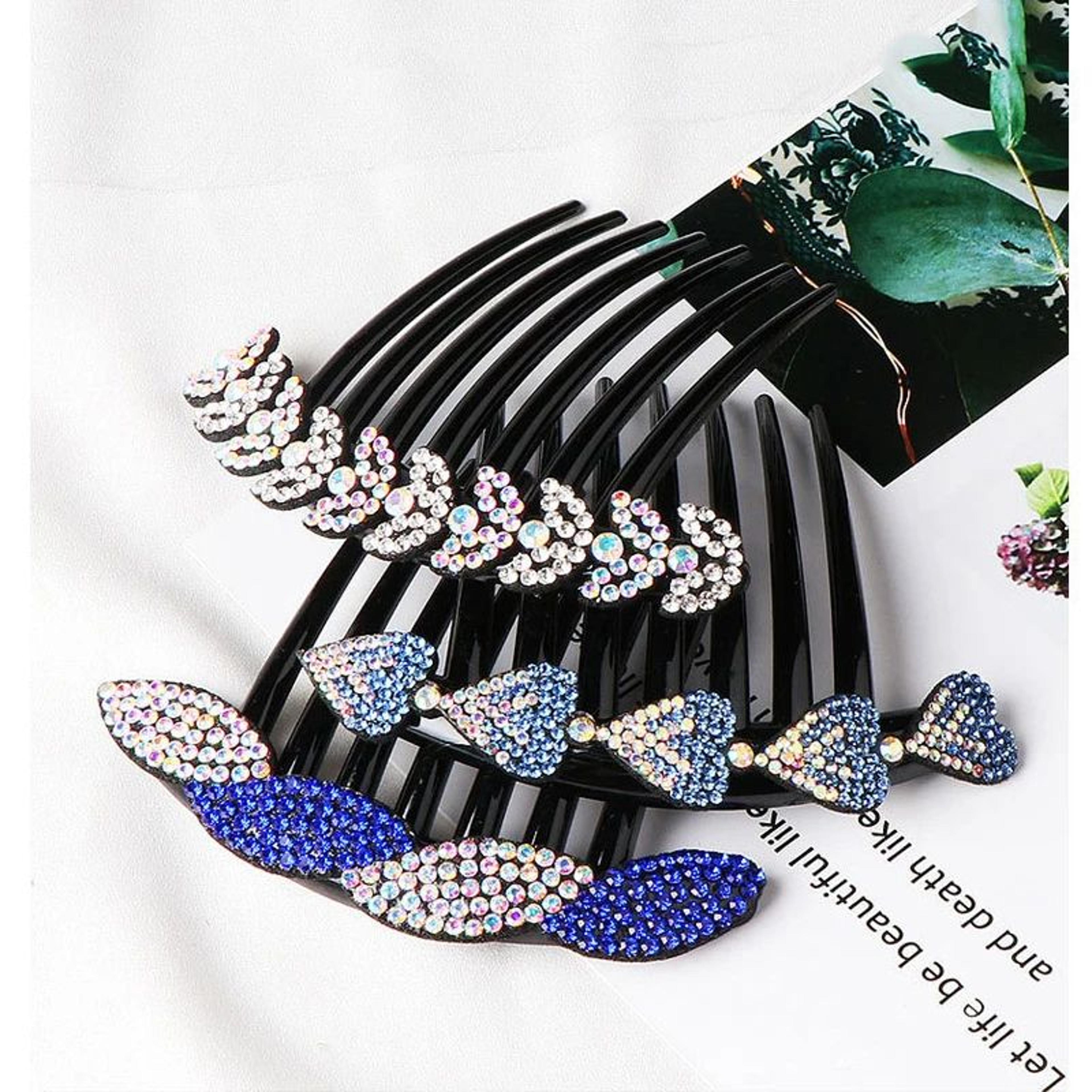 crystal flower bridal hair comb