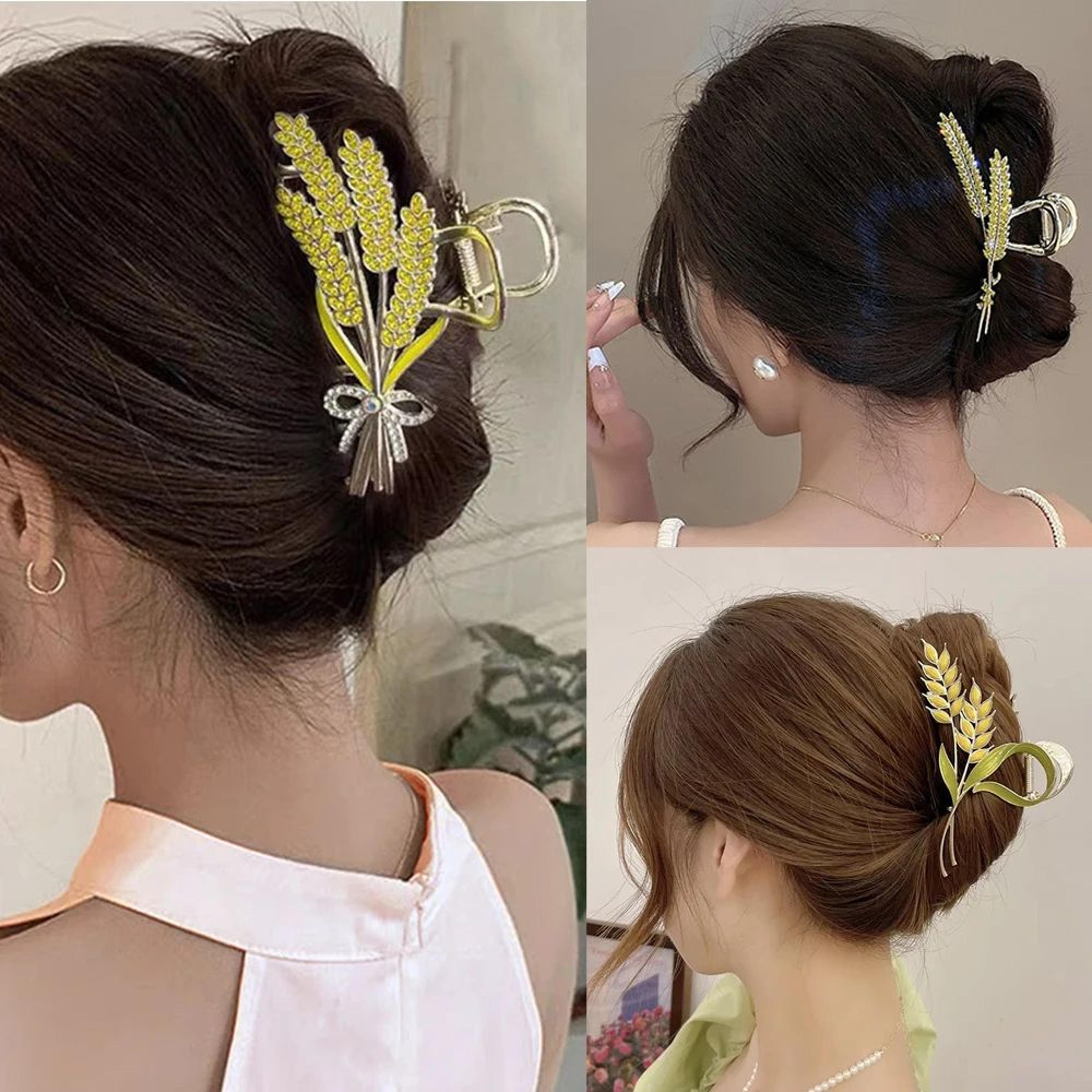 wheat leaf metal hair claw