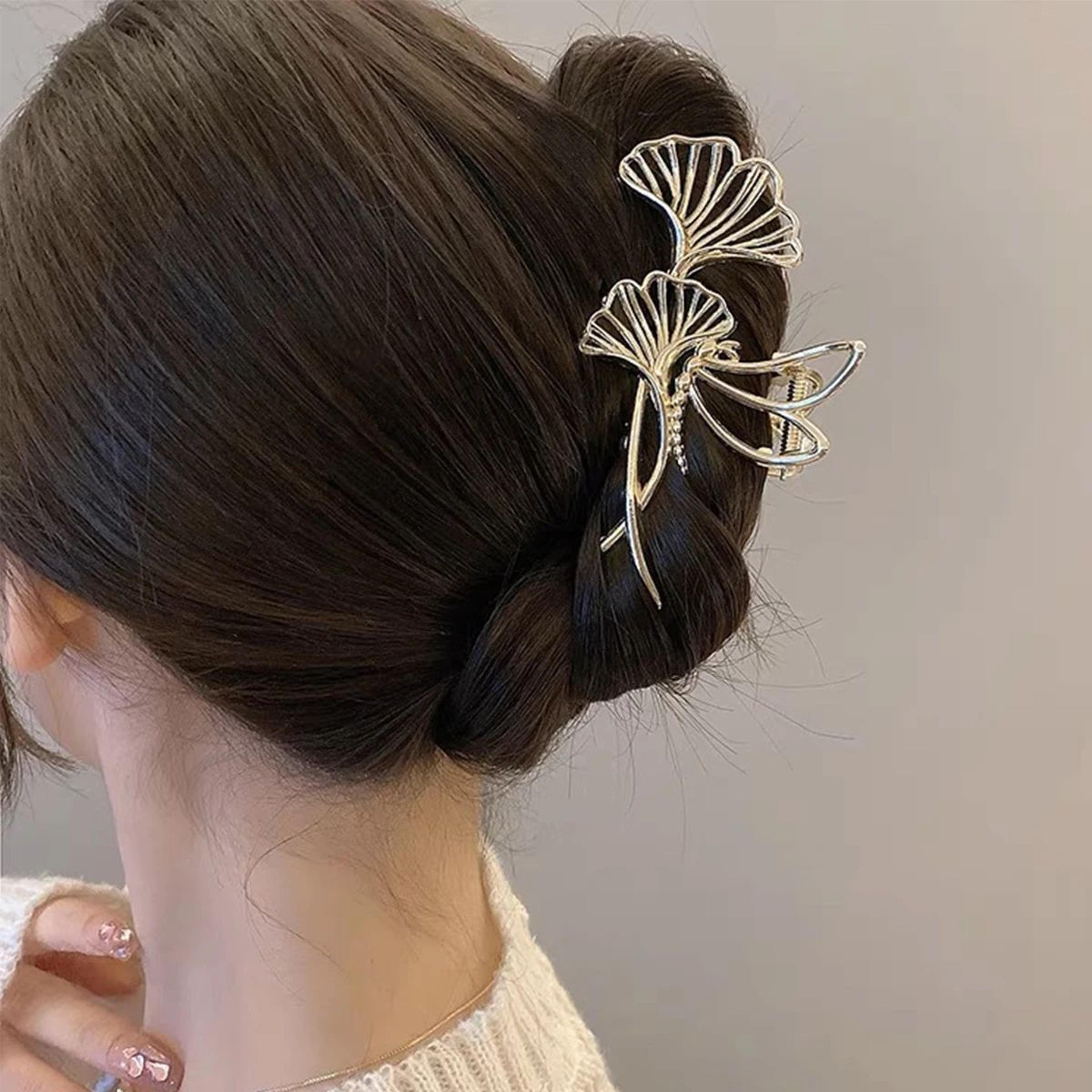 ginkgo leaf butterfly metal hair claw