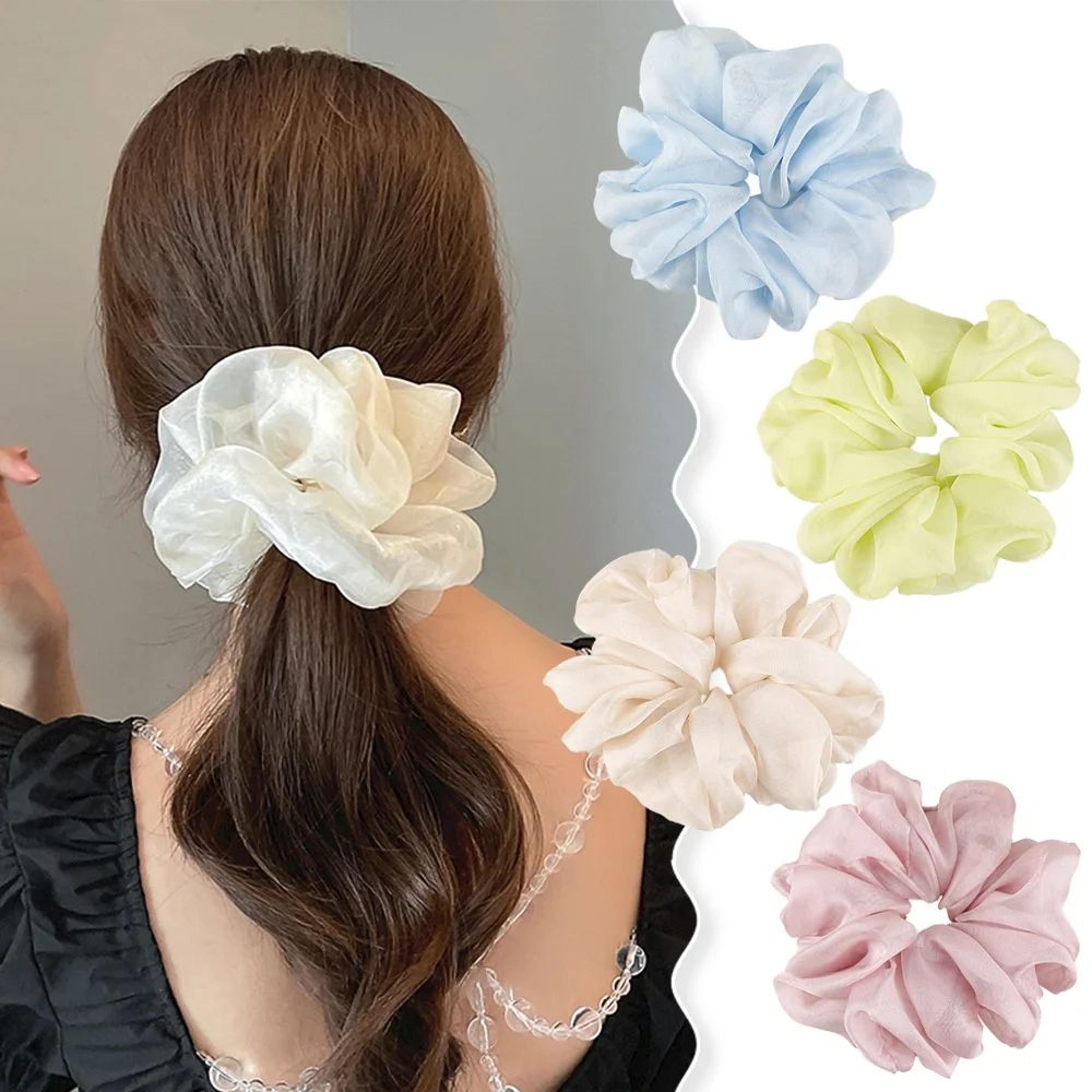 sheer organza bow hair scrunchie