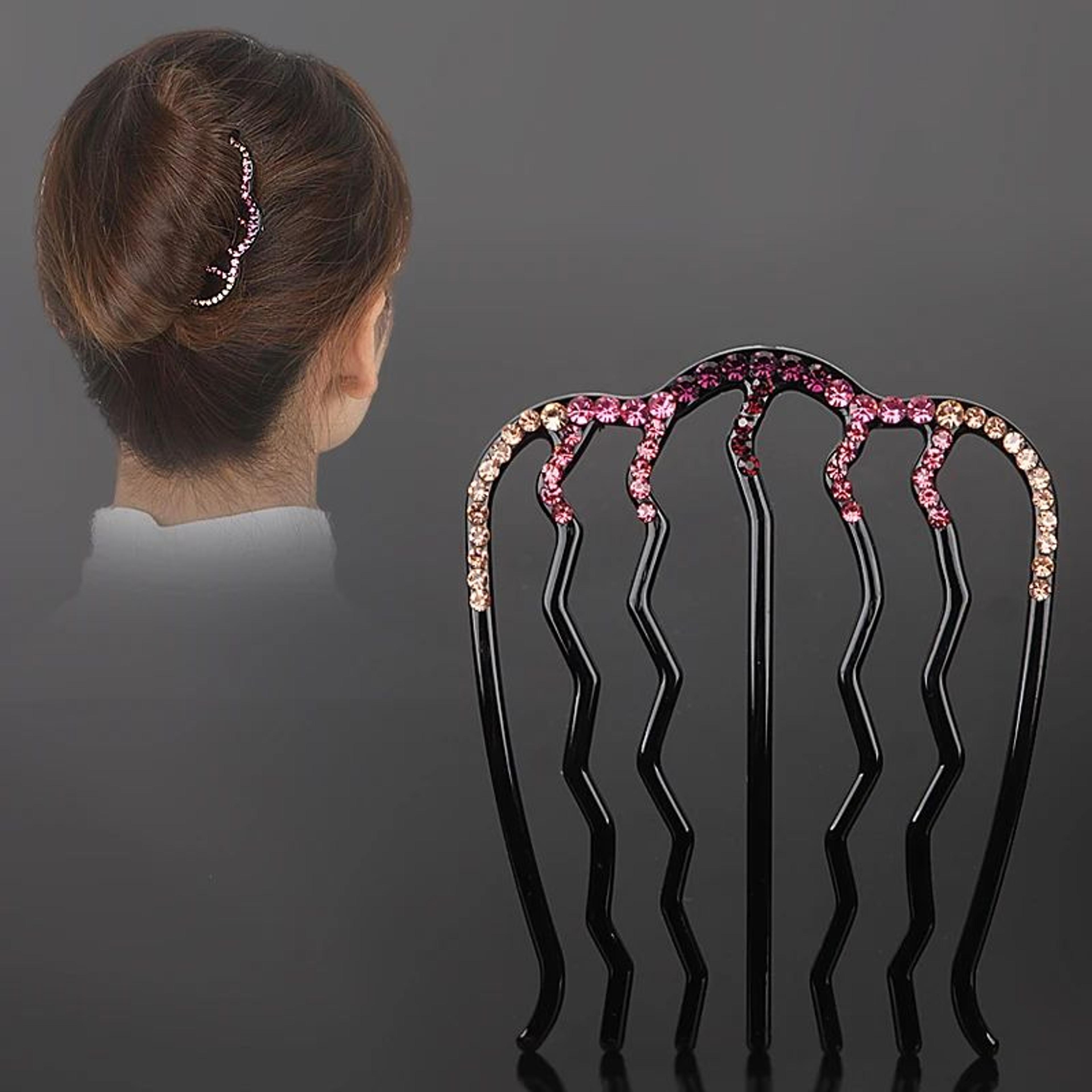 crystal rhinestone bun hair comb