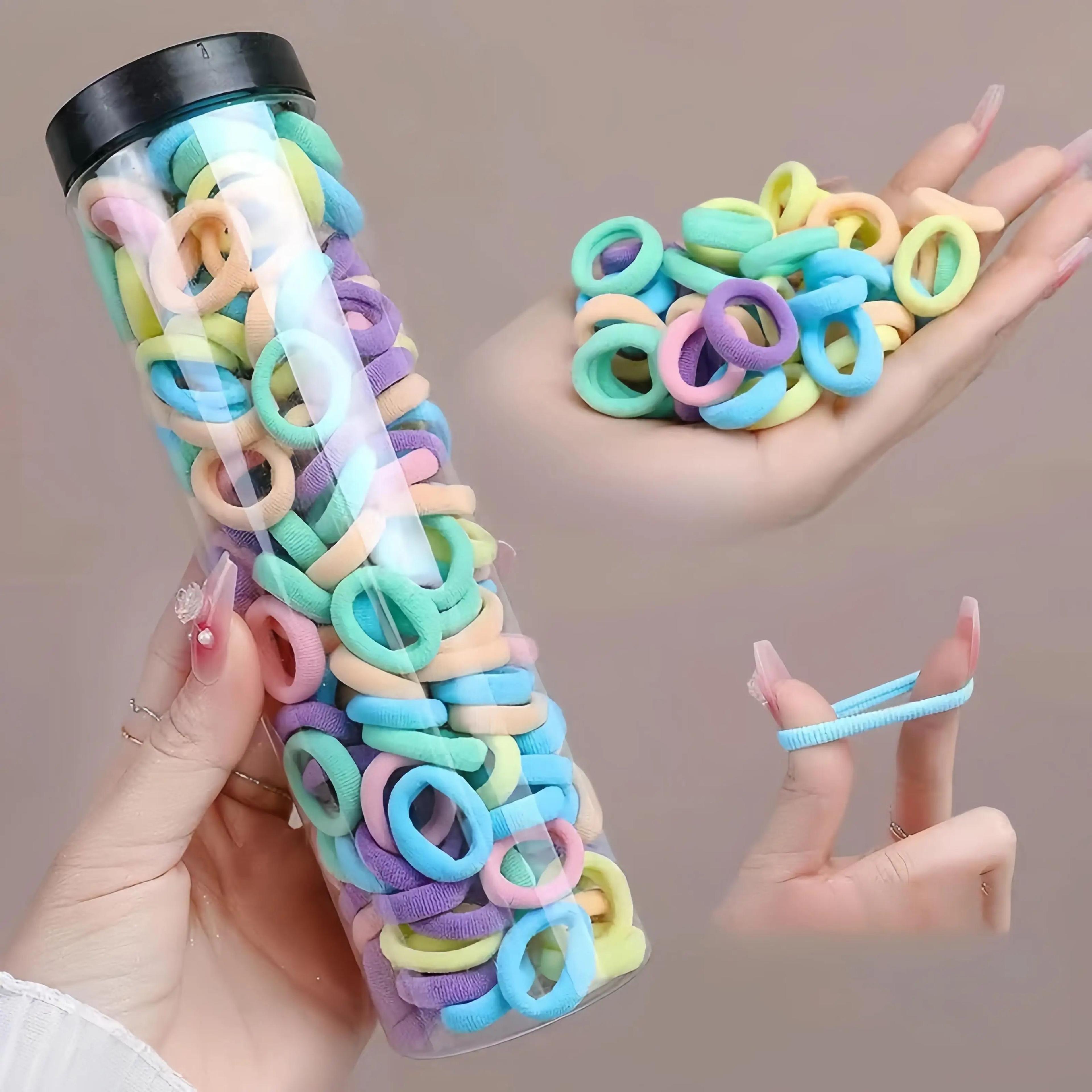 100 piece colorful nylon hair tie set