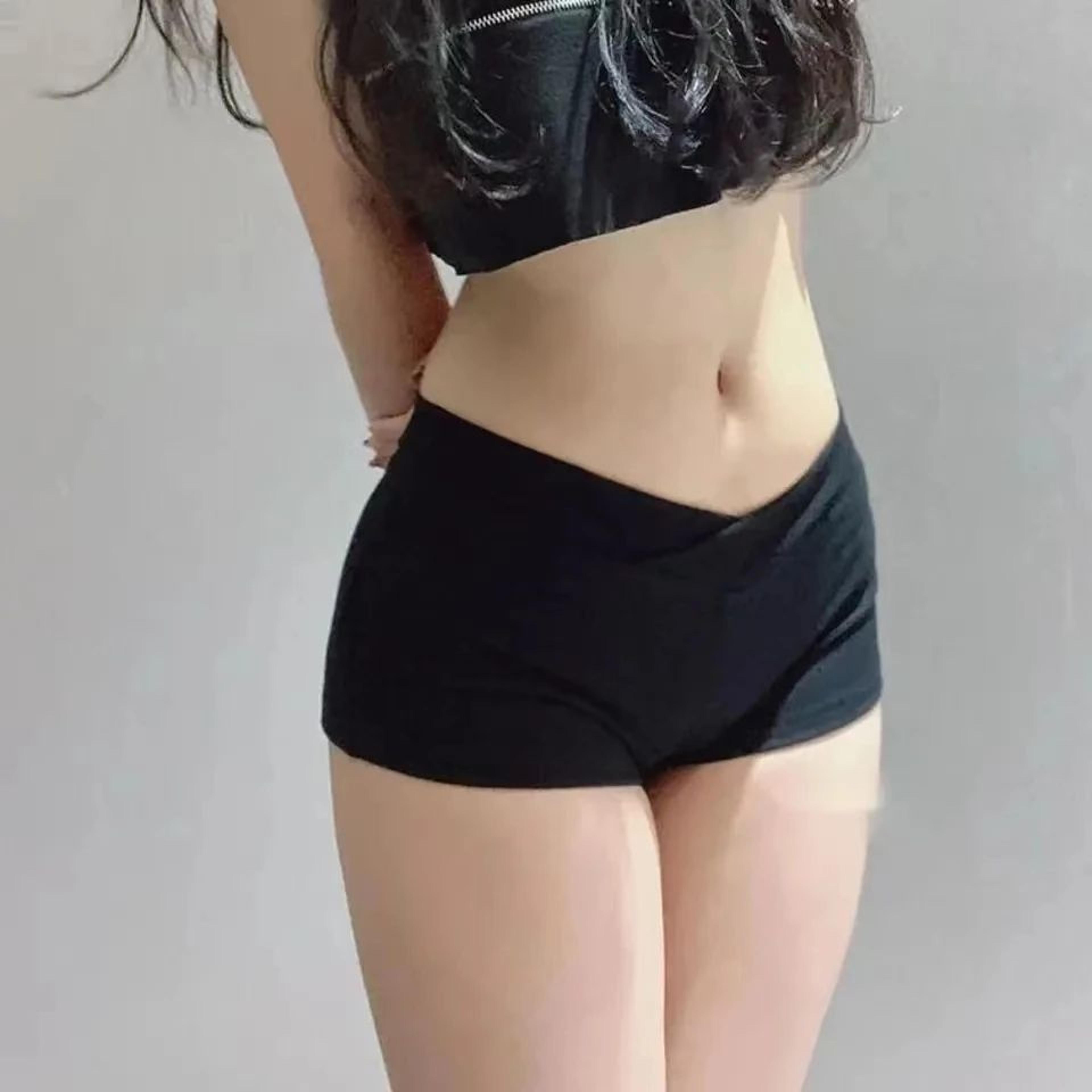 women's low waist black mini workout shorts