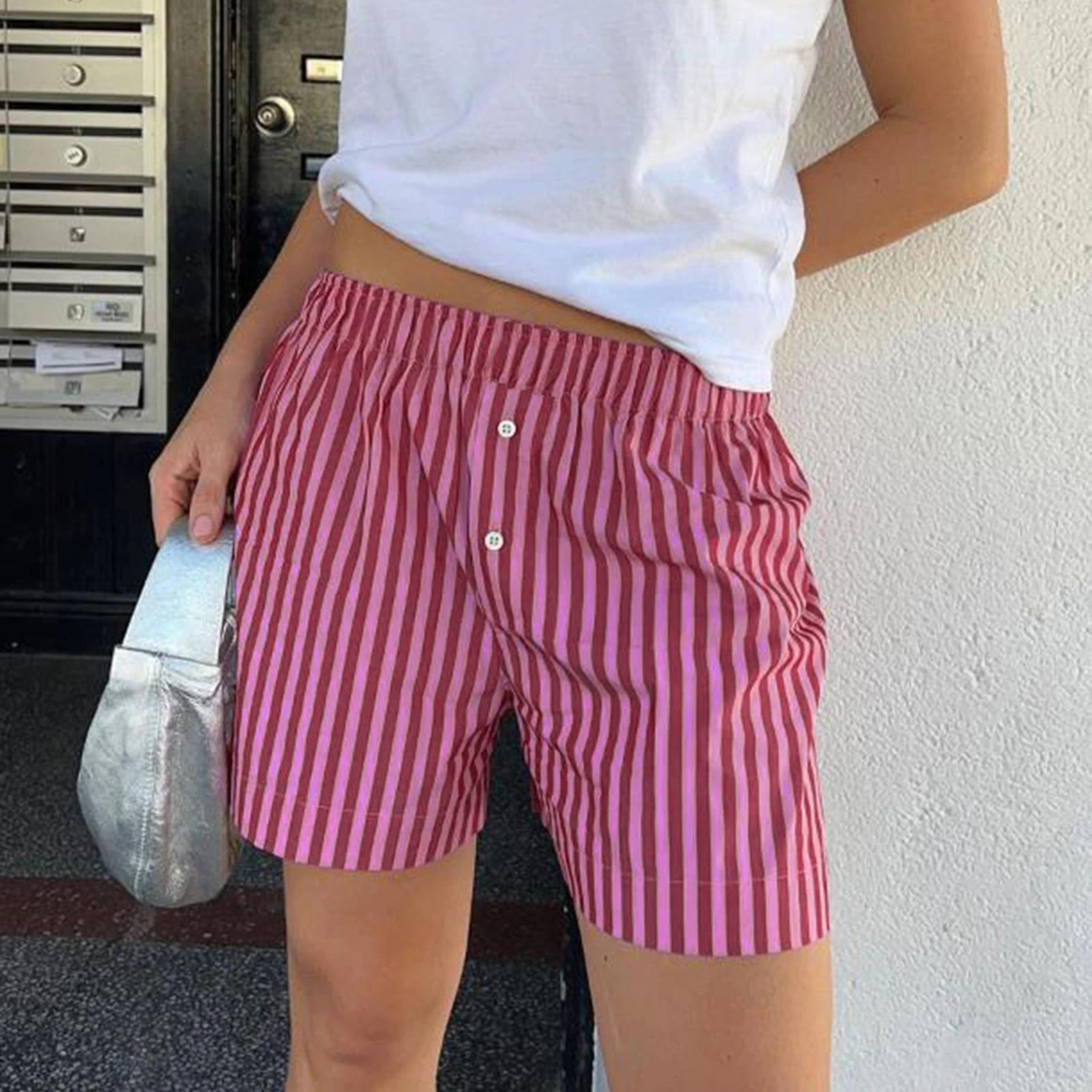 women's vintage high waist loose casual shorts