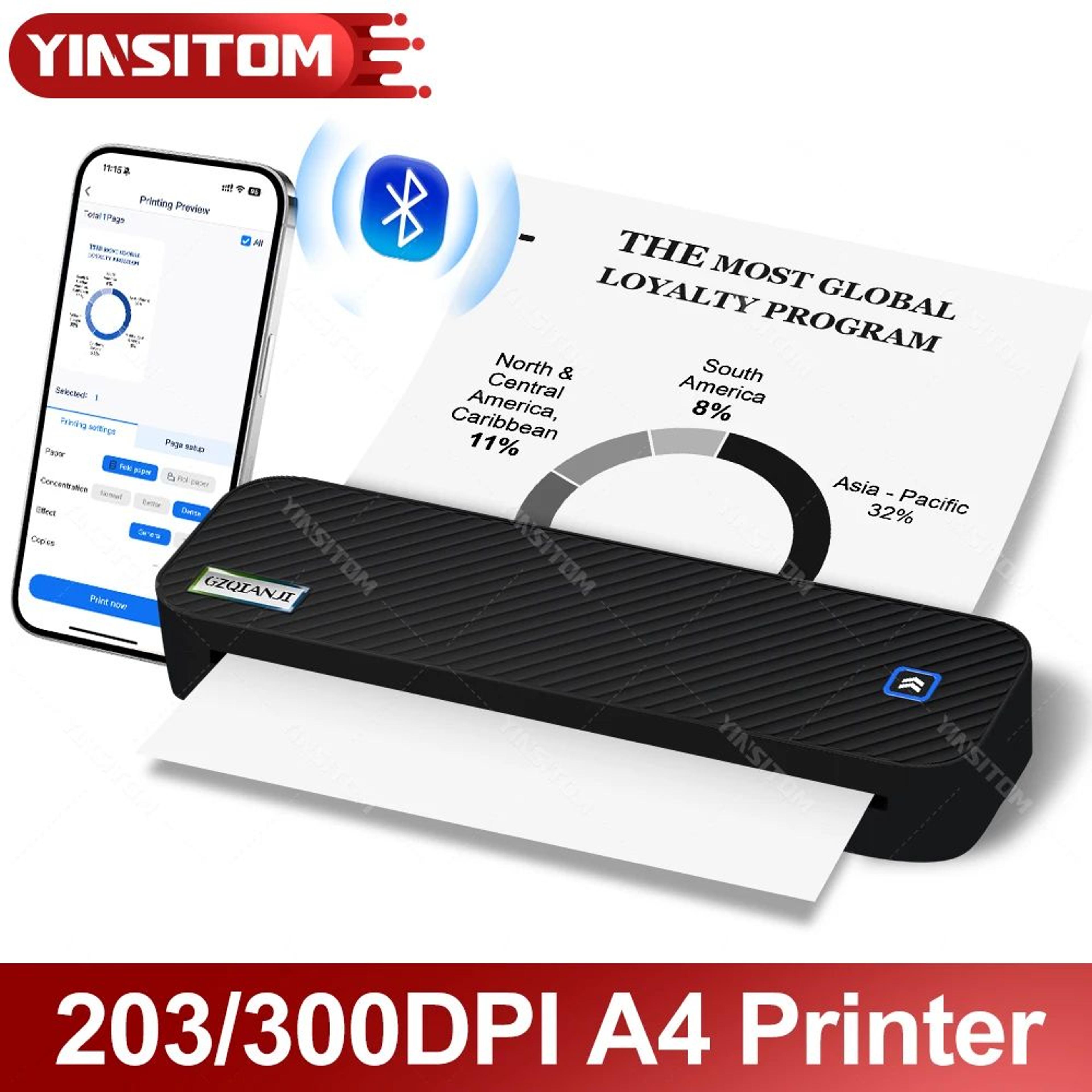 portable a4 bluetooth thermal printer